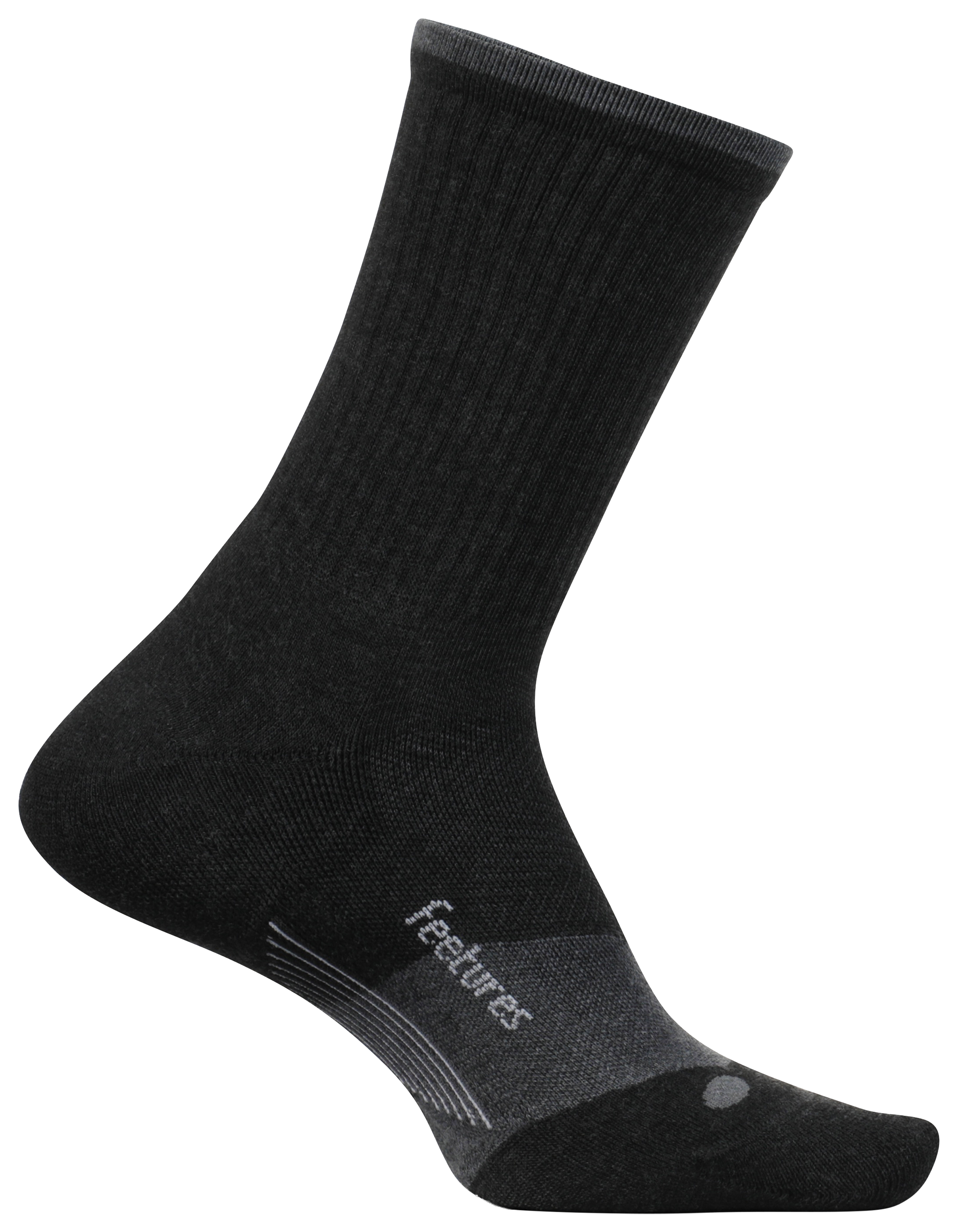 Image of Feetures Trail Max Cushion Mini Crew Socks for Men - Charcoal