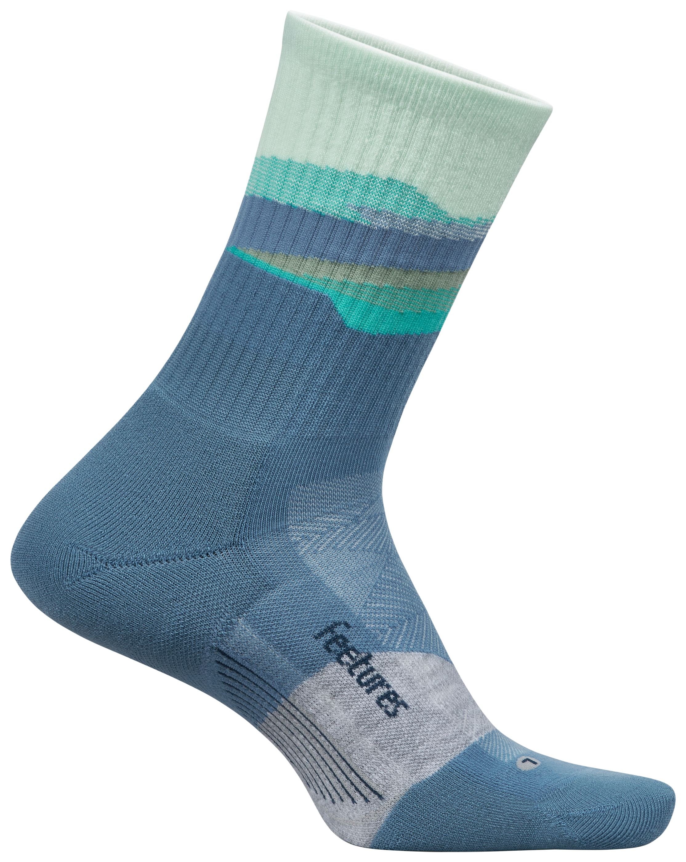 Image of Feetures Trail Max Cushion Mini Crew Socks for Women - Tectonic Blue