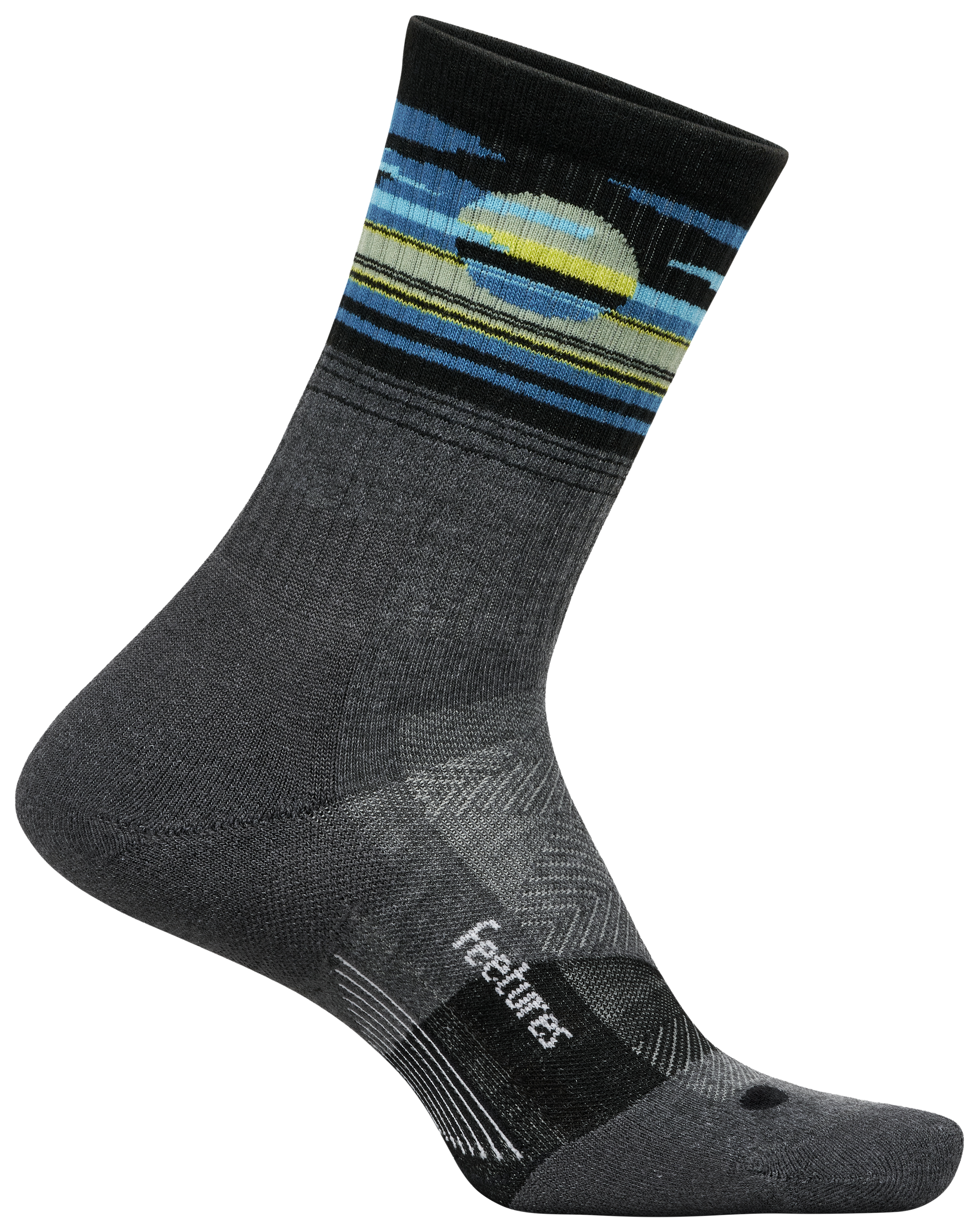 Image of Feetures Trail Max Cushion Mini Crew Socks for Women - Cloud Veil Gray