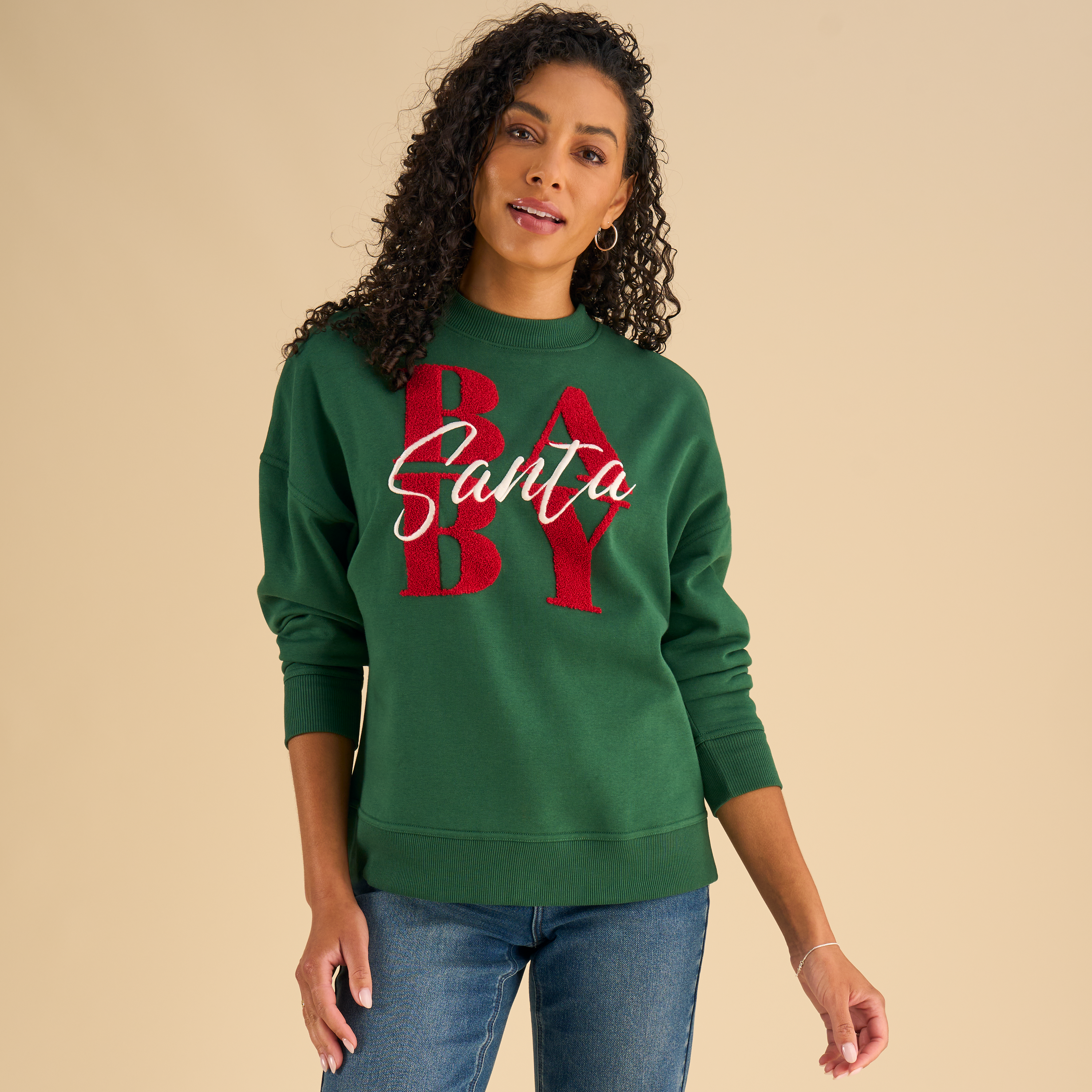 Natural Reflections Natural Reflections Santa Baby Sweatshirt - Pineneedle - $34.99 at Bass Pro Shops