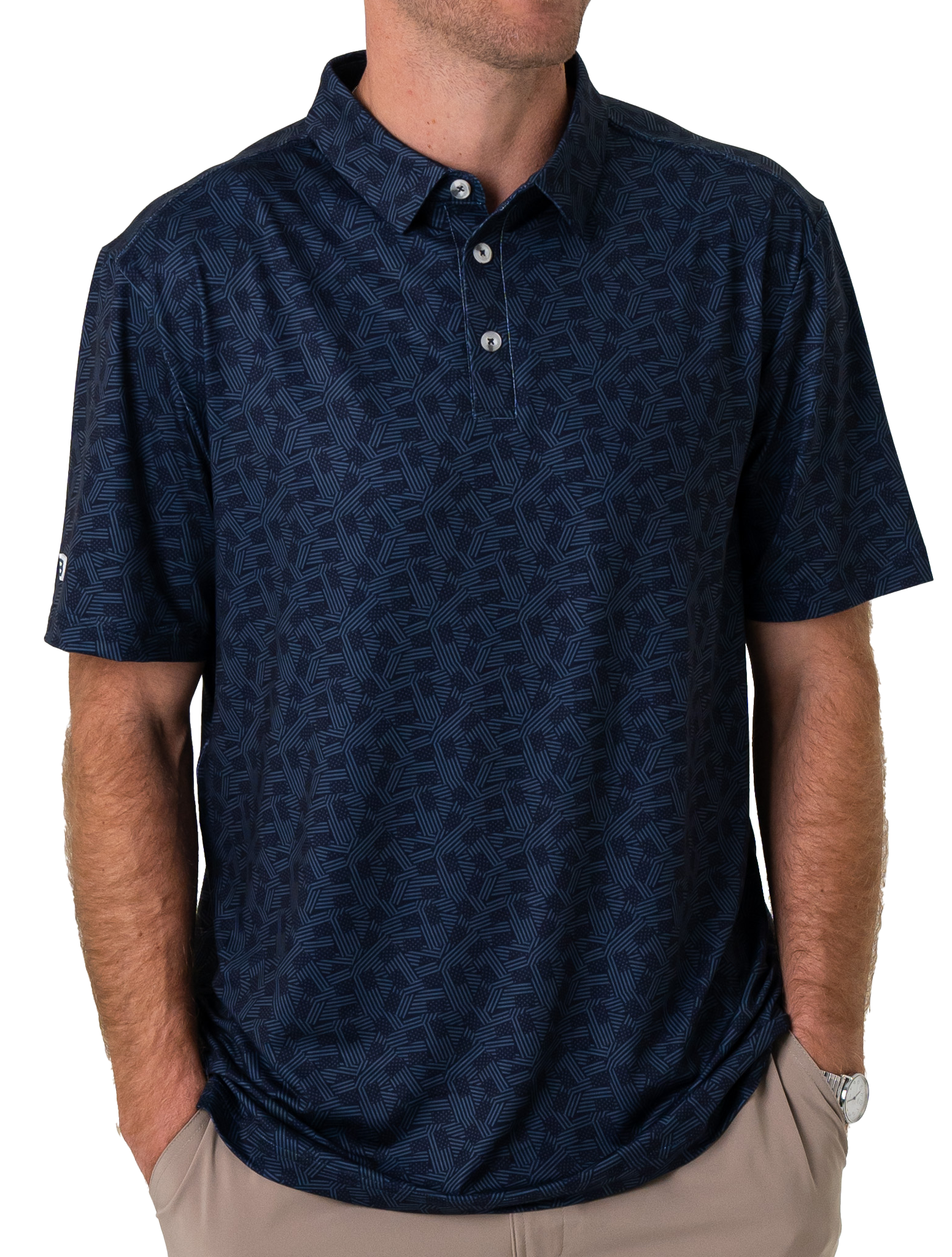 Image of BURLEBO Performance Short-Sleeve Polo - Navy