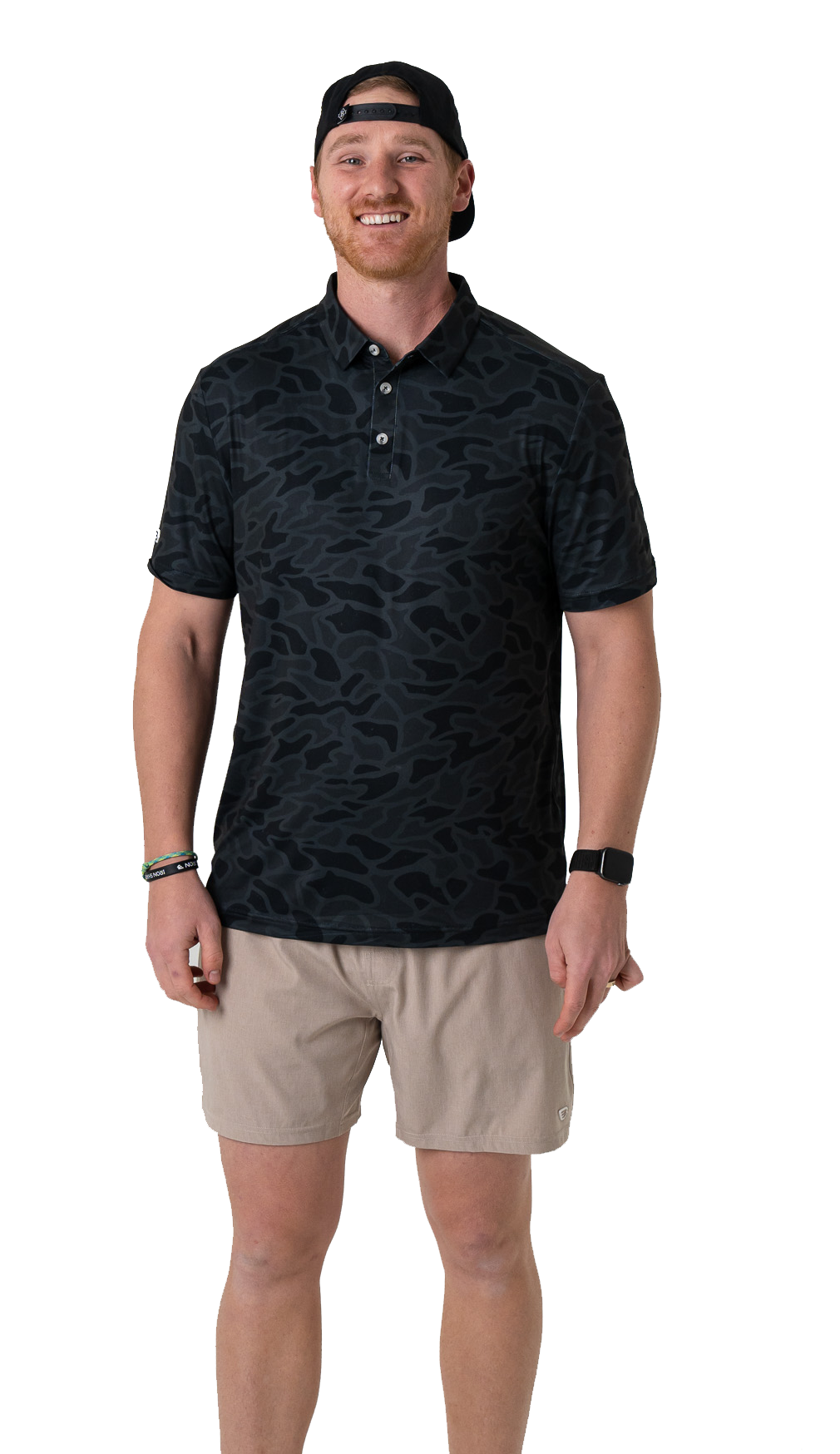 BURLEBO Performance Polo - Black Camo, Size: M (PP-BLKC-M)