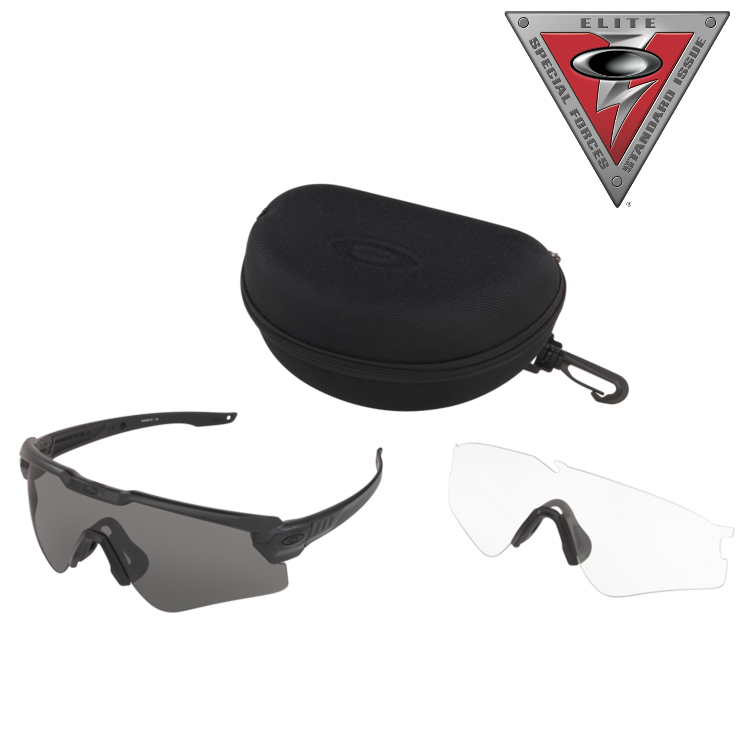 Image of Oakley SI Ballistic M Frame ALPHA Array OO9296 Grey and Clear Lens Sunglasses