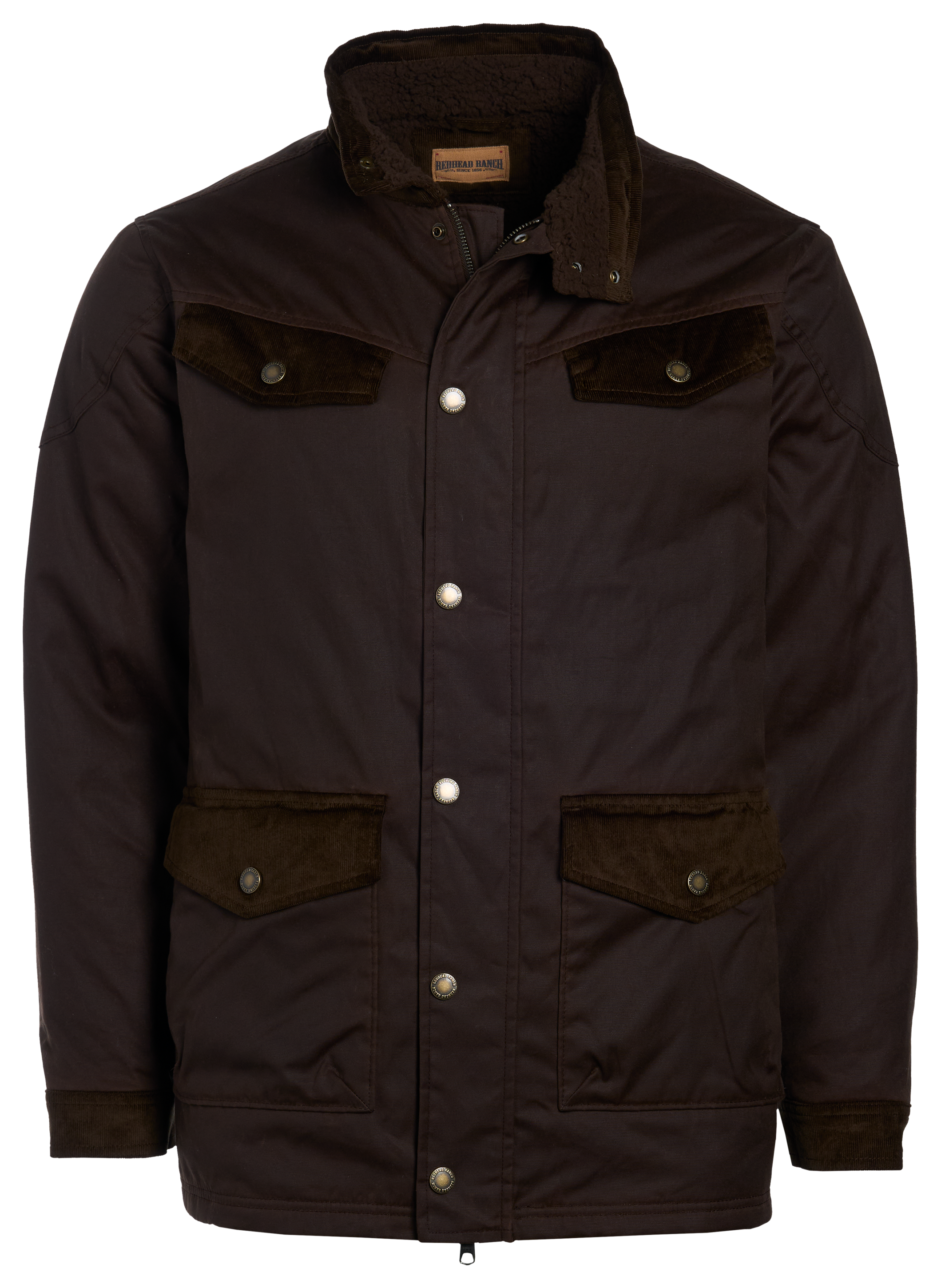 Image of RedHead Ranch Waxed Canvas Sherpa-Lined Ranch Coat - Java