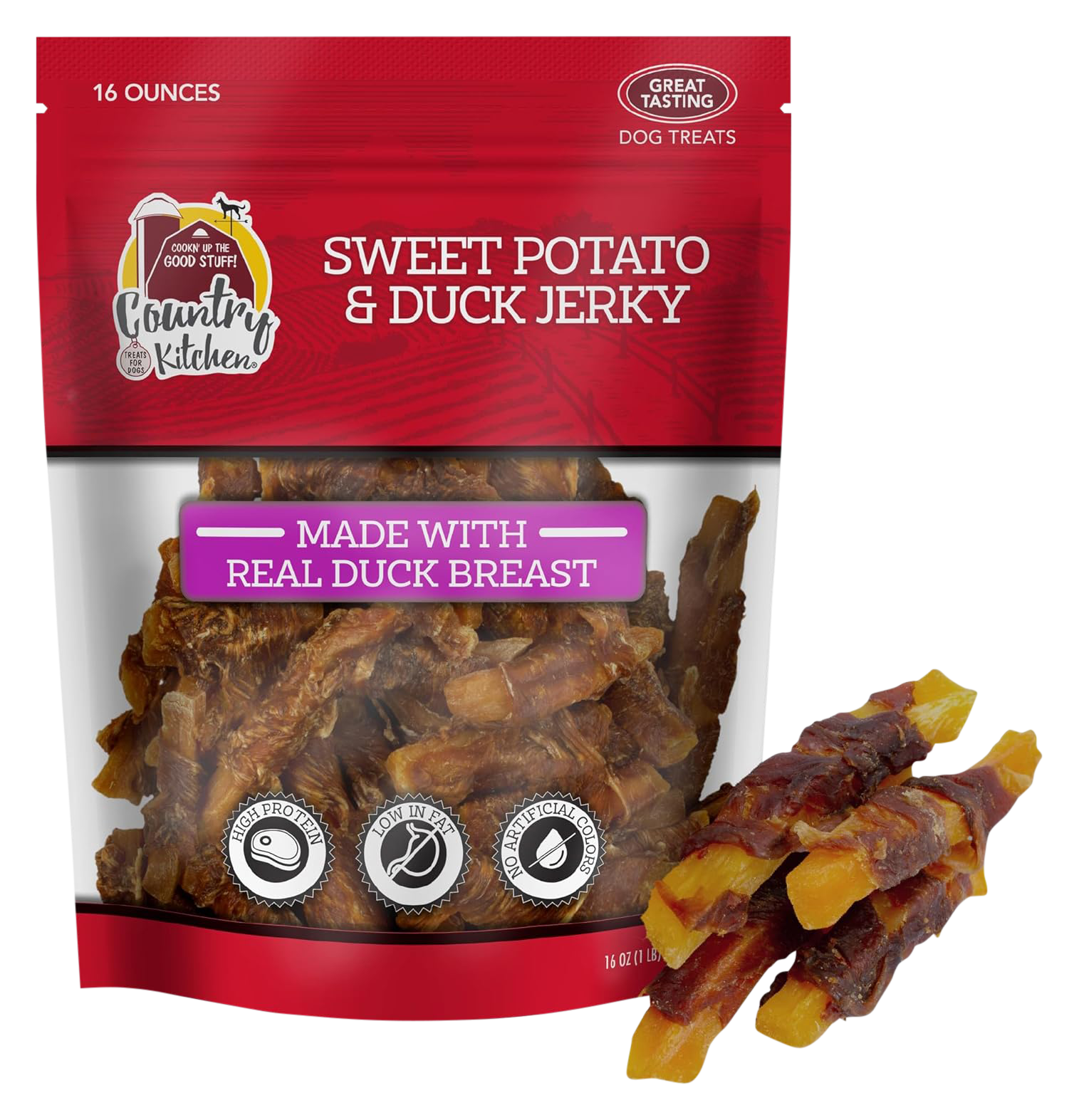 Image of Country Kitchen Sweet Potato and Duck Jerky Dog Treats