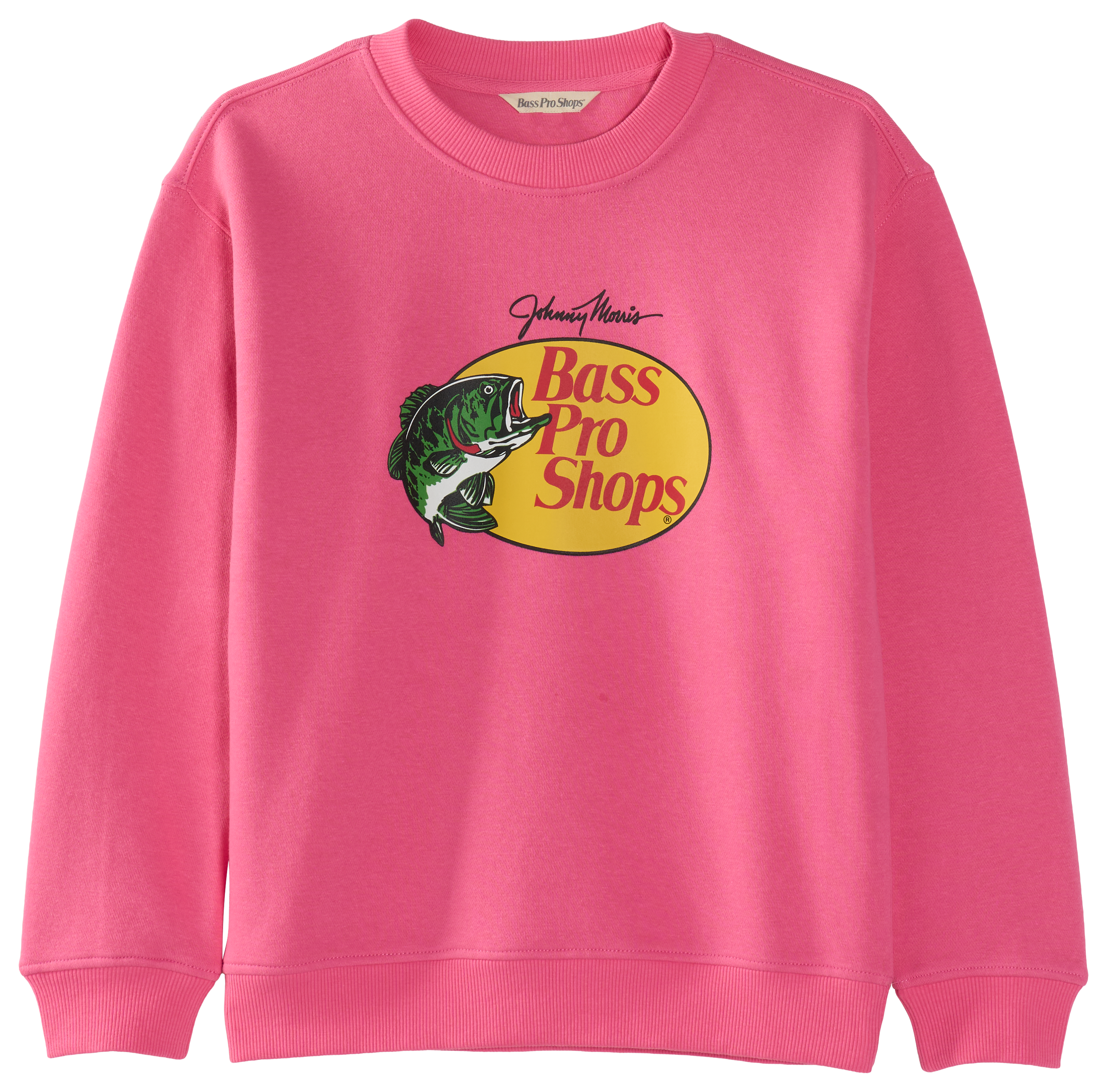 Image of Bass Pro Shops Classic Logo Crew Sweatshirt for Kids - Pink