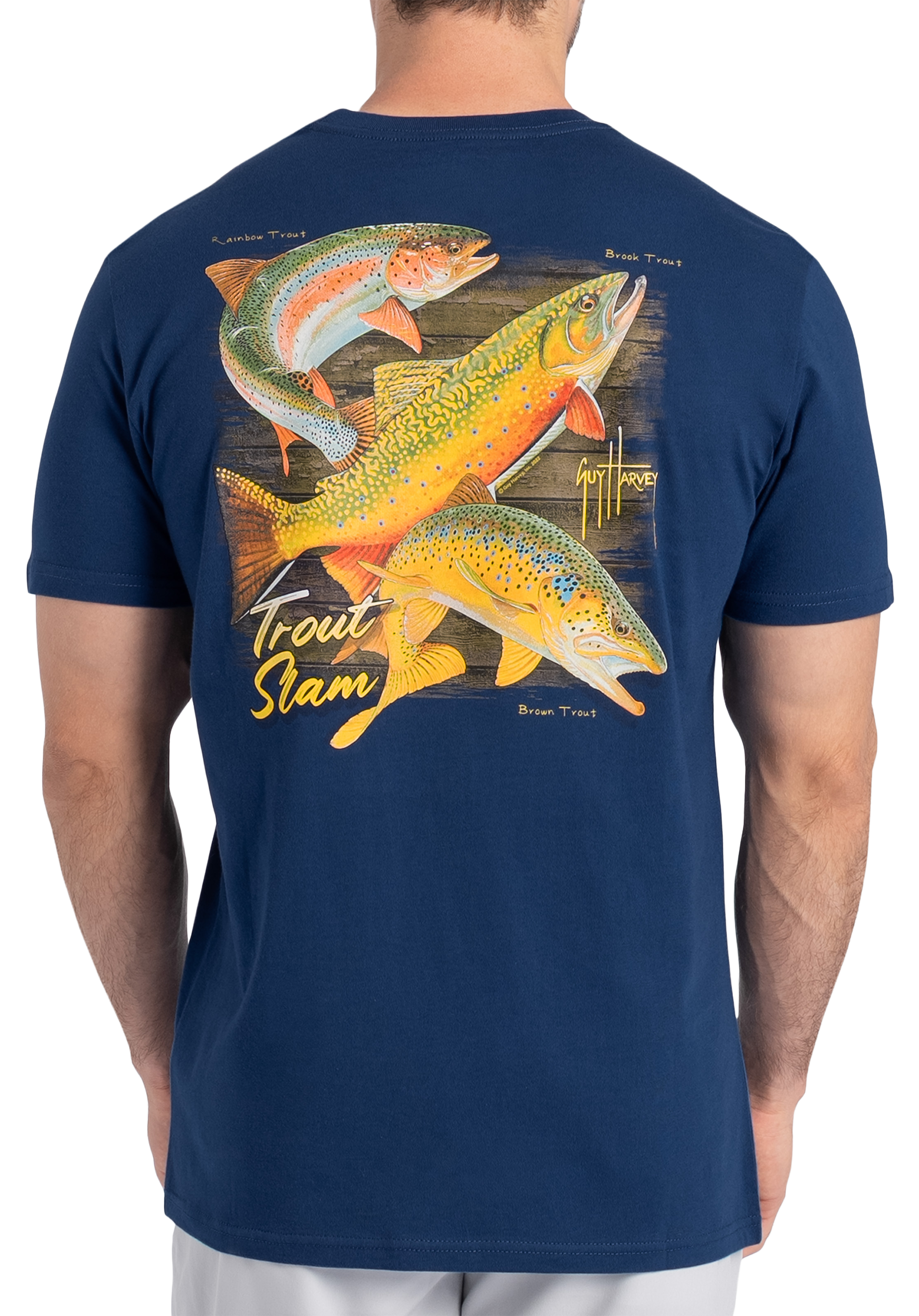 Guy Harvey Trout Slam Short-Sleeve T-Shirt - Estate Blue