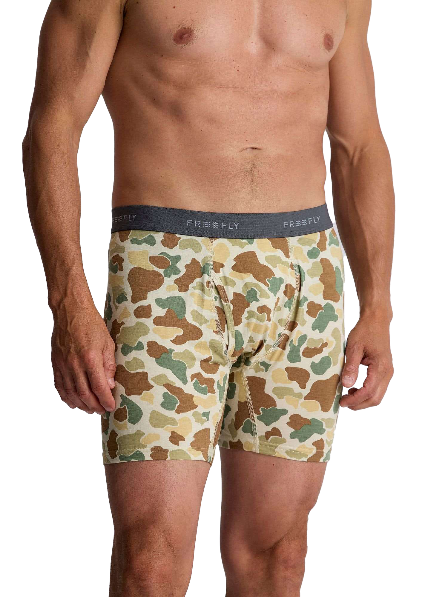 Image of Free Fly Bamboo Motion Boxer Briefs - Vintage Camo
