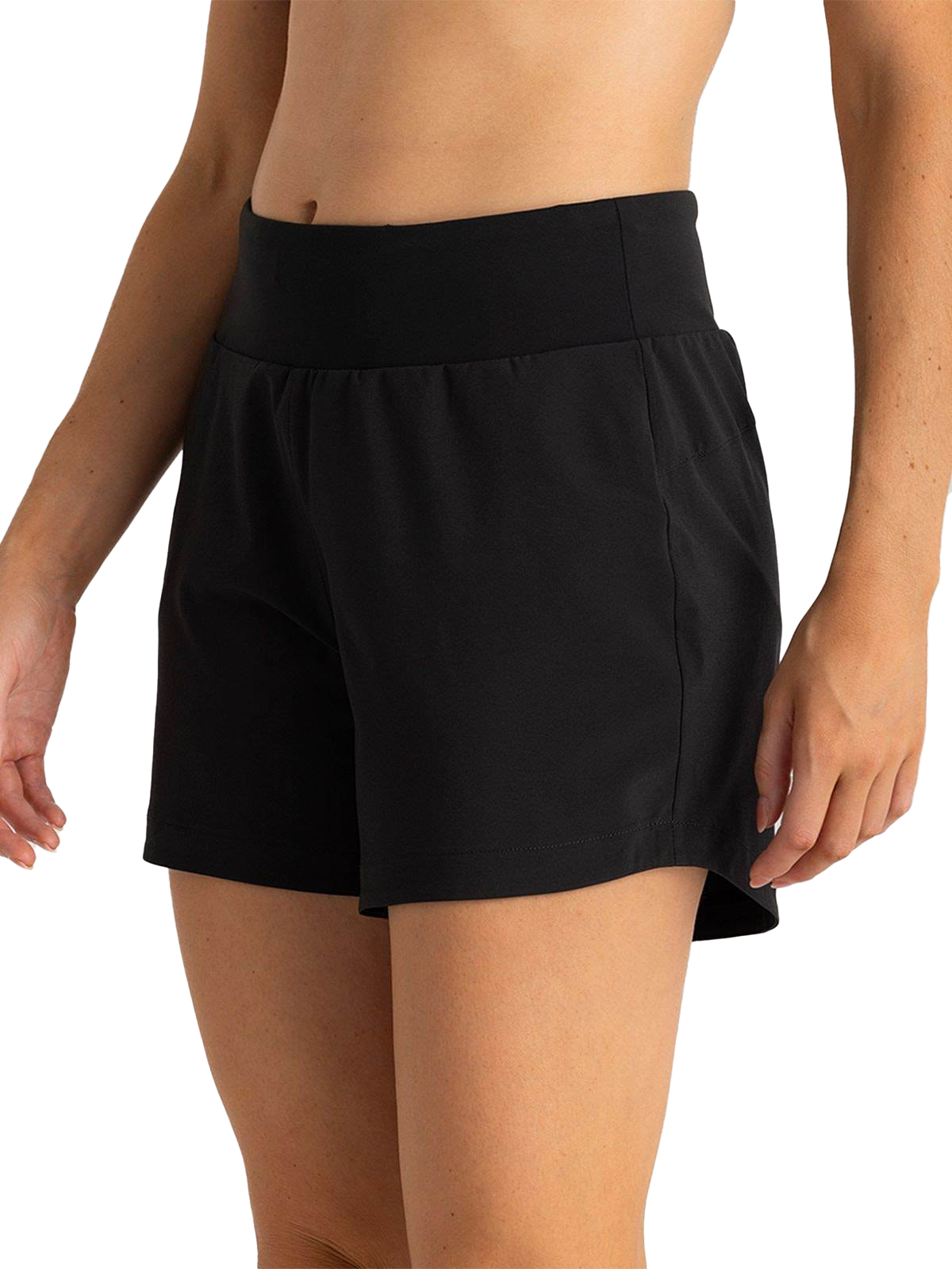 Image of "Free Fly Bamboo-Lined Active Breeze Shorts - Black - L - 5"""