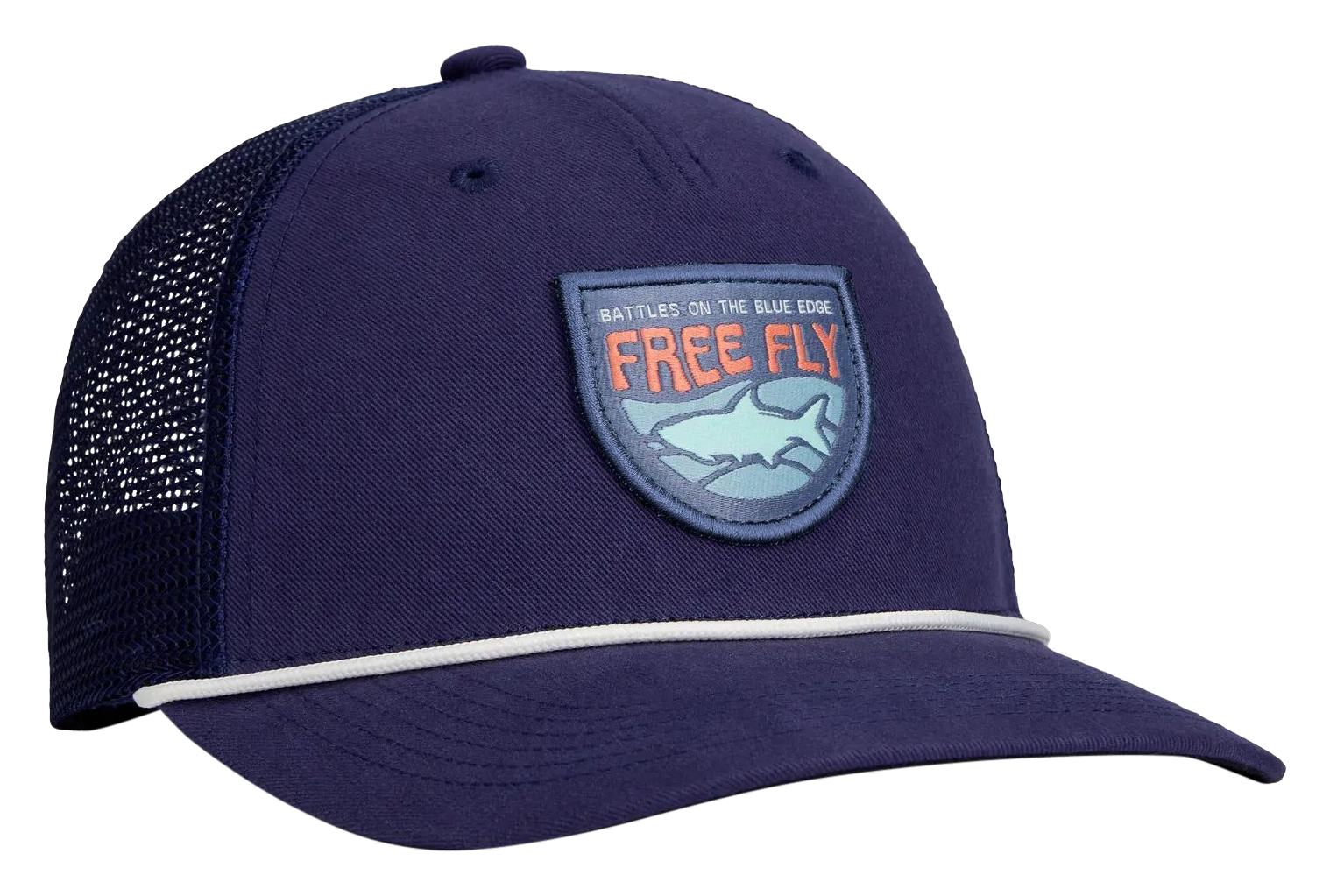 Image of Free Fly Blue Edge Snapback Trucker Cap for Kids - Deep Navy