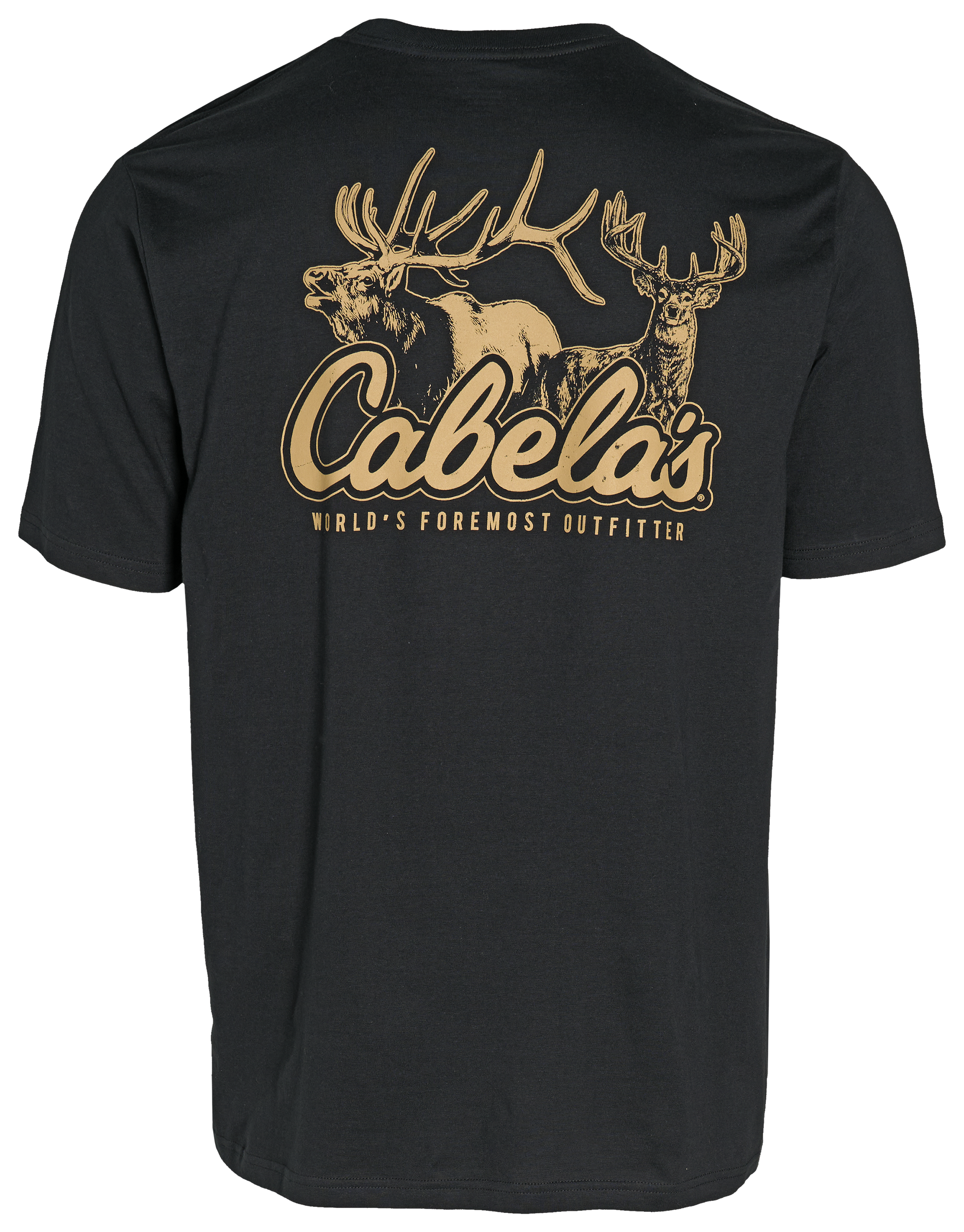Image of Cabela's Buck and Elk Short-Sleeve T-Shirt - Black