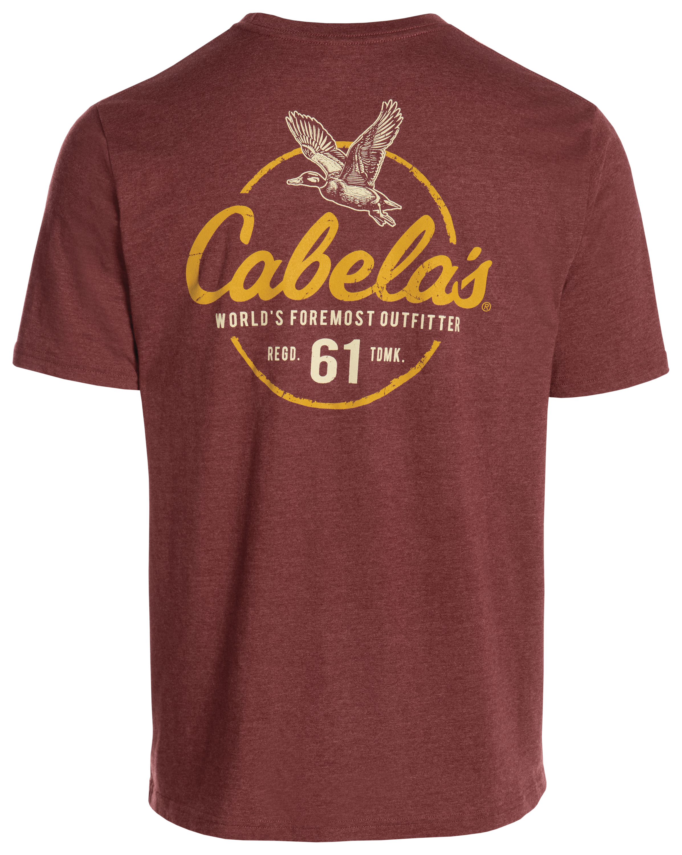 Image of Cabela's Duck Flight Logo Short-Sleeve T-Shirt - Maroon Heather