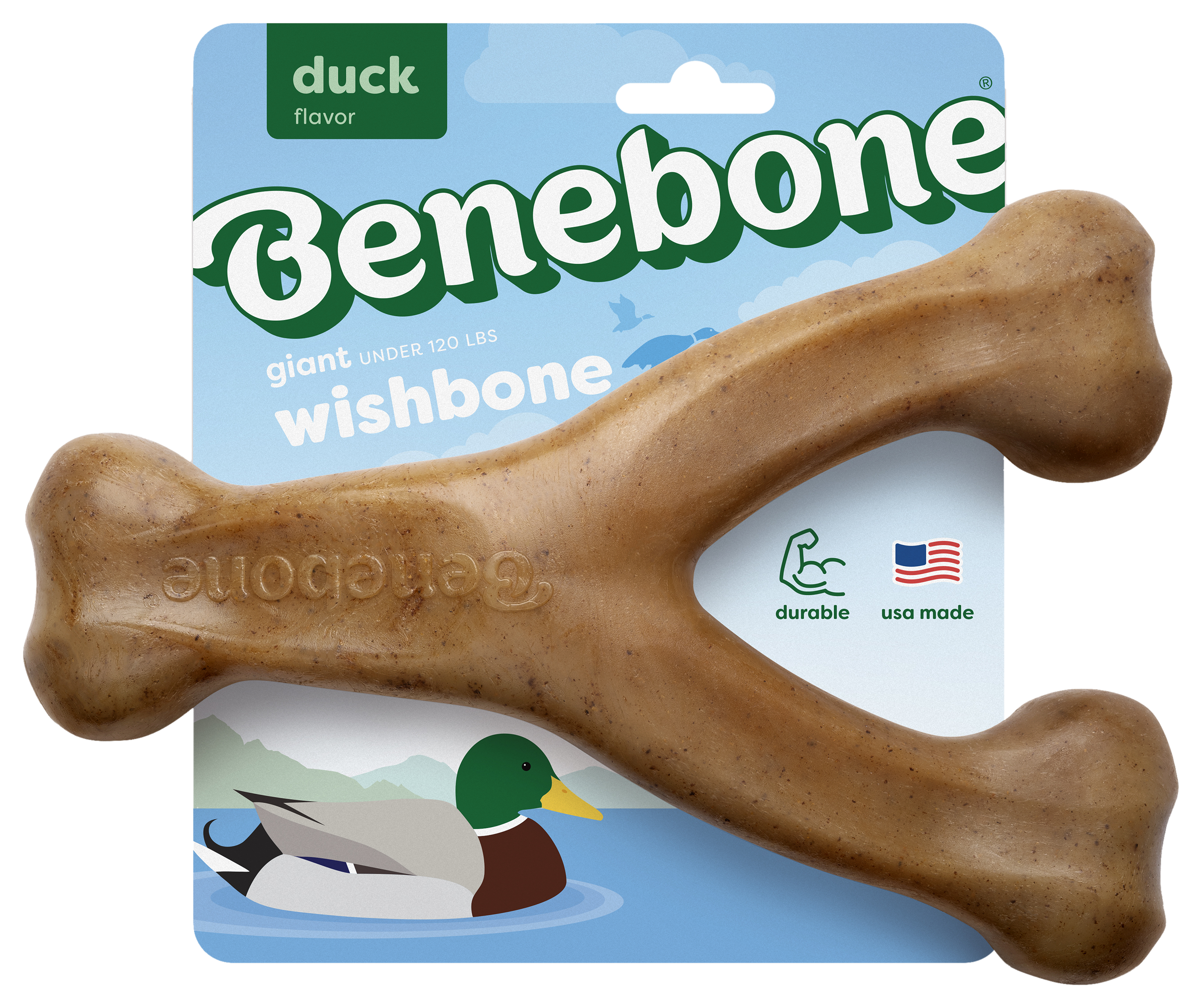 Image of Benebone Duck Wishbone Dog Toy