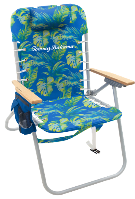 Image of Tommy Bahama Backpack Hi Boy Beach Chair - Blue/Green