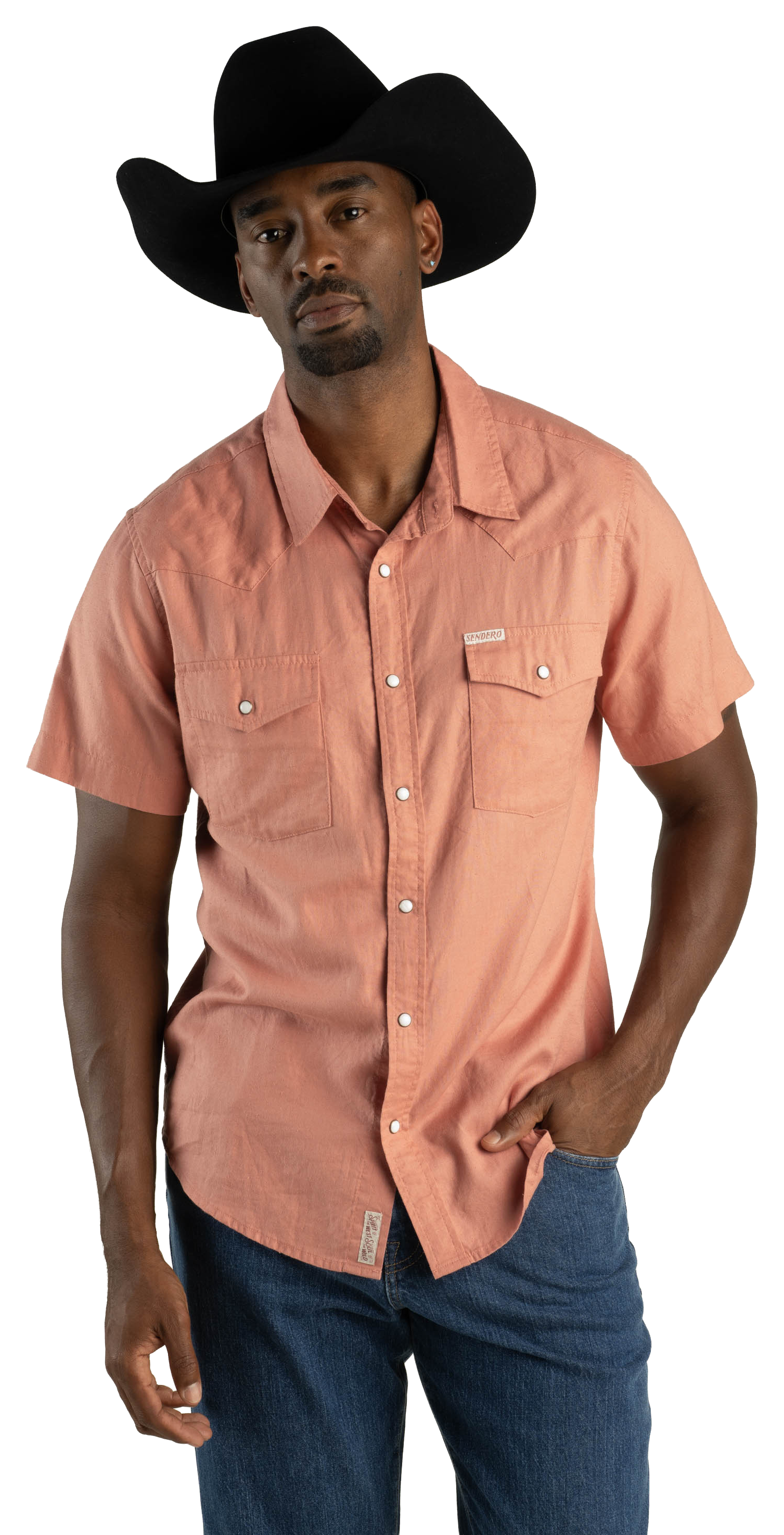 Image of Sendero Wyatt Pearl-Snap Short-Sleeve Shirt - Nantucket Red