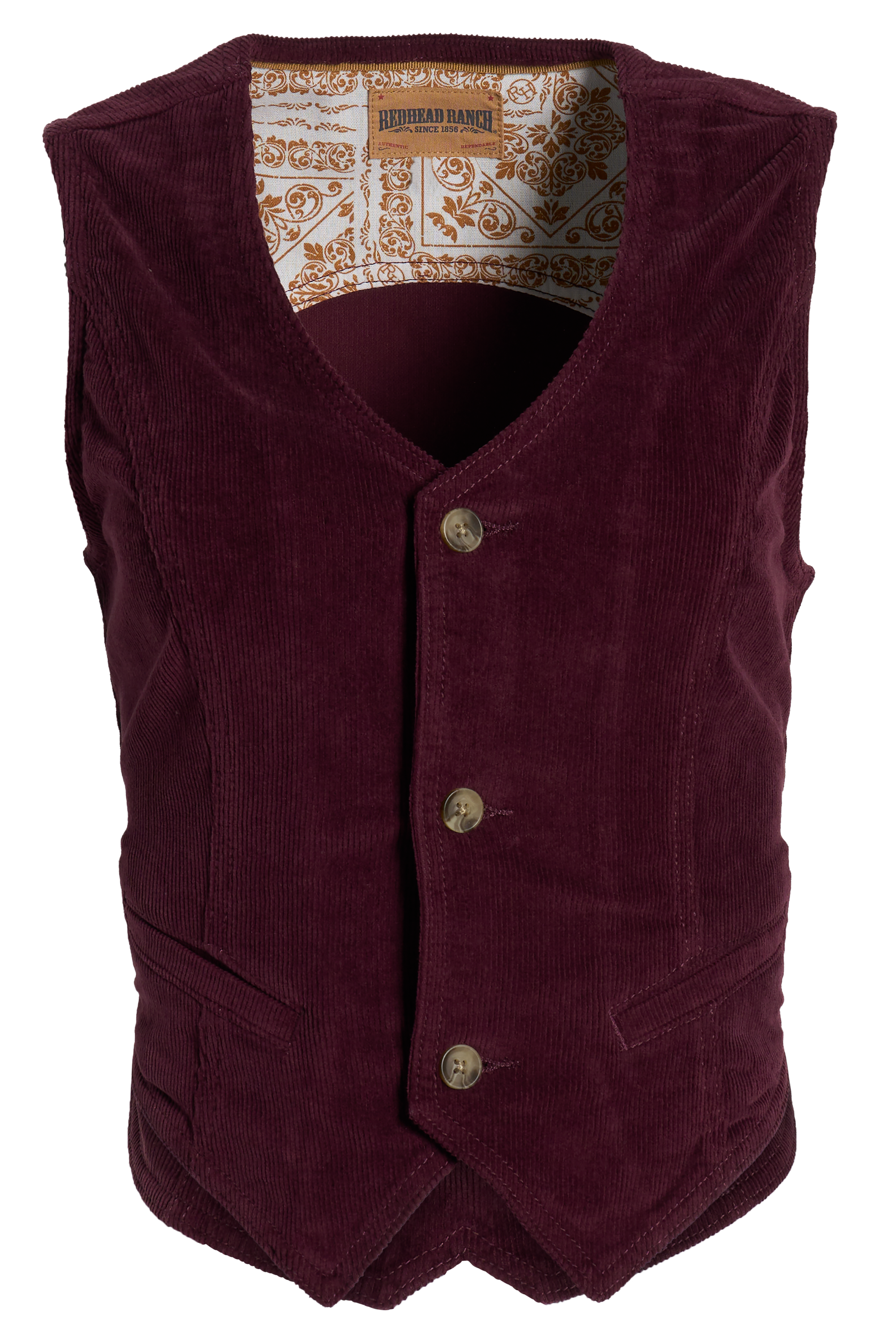 Image of RedHead Ranch Corduroy Fitted Vest - Fig Corduroy