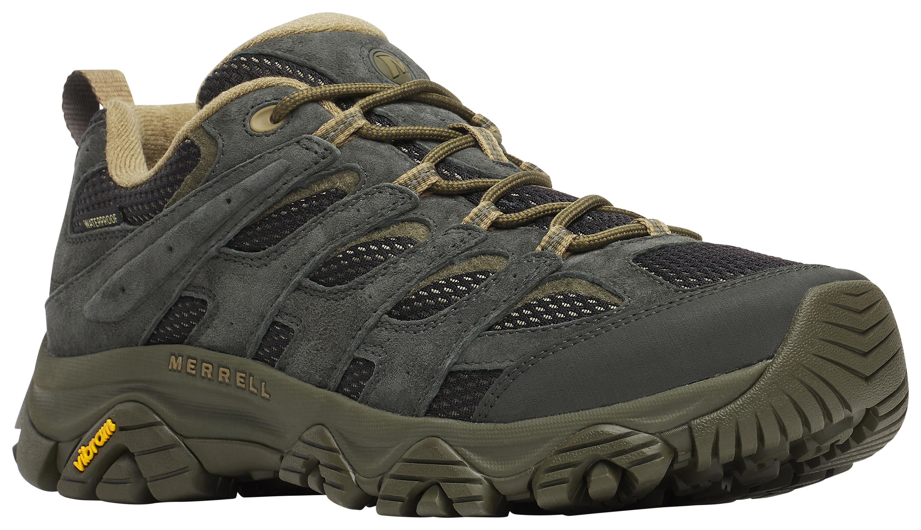 Image of Merrell Moab 3 Low Waterproof Hiking Shoes for Men - Black/Beluga