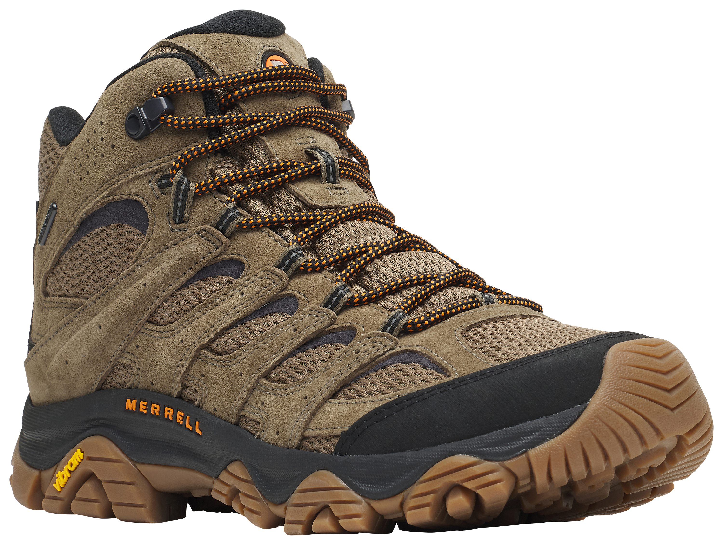 Image of Merrell Moab 3 Mid Waterproof Hiking Boots for Men - Olive/Gum