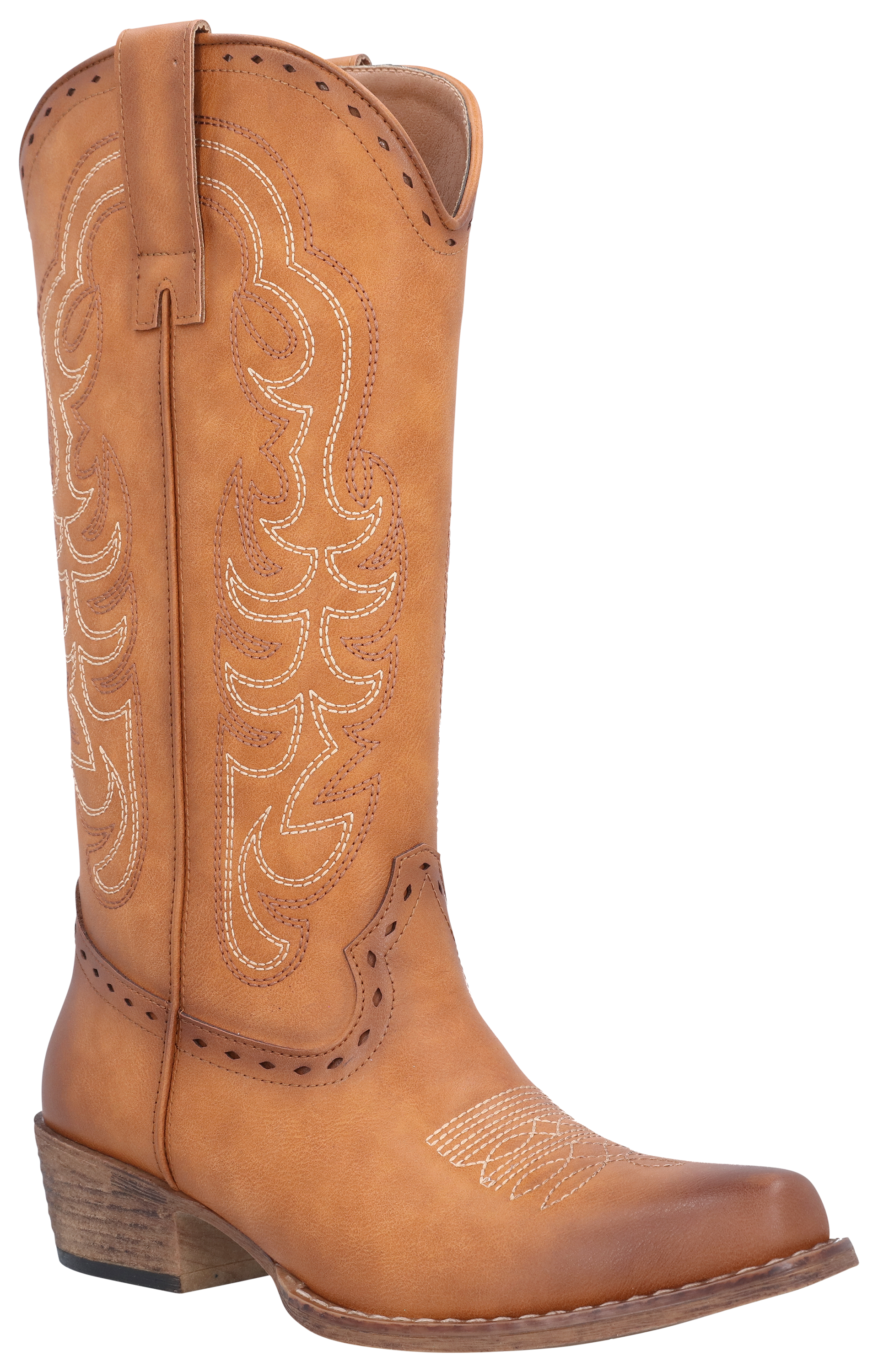 Image of Natural Reflections Dixie Round-Toe Western Boots - Tan