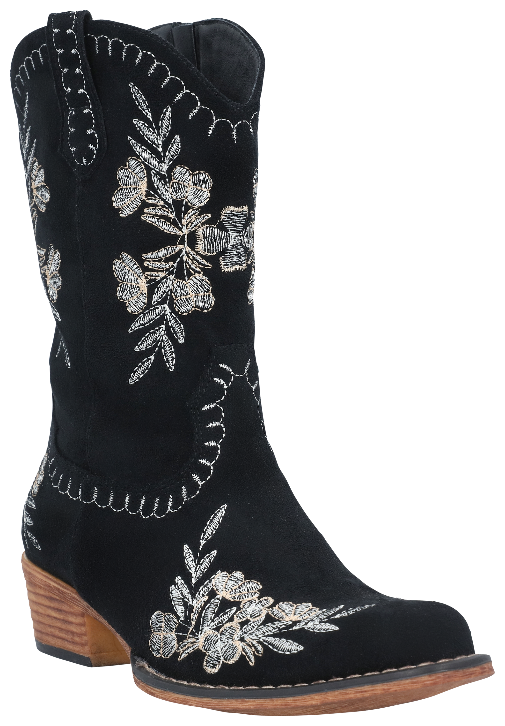 Image of Natural Reflections Bonnie Floral Western Boots - Black