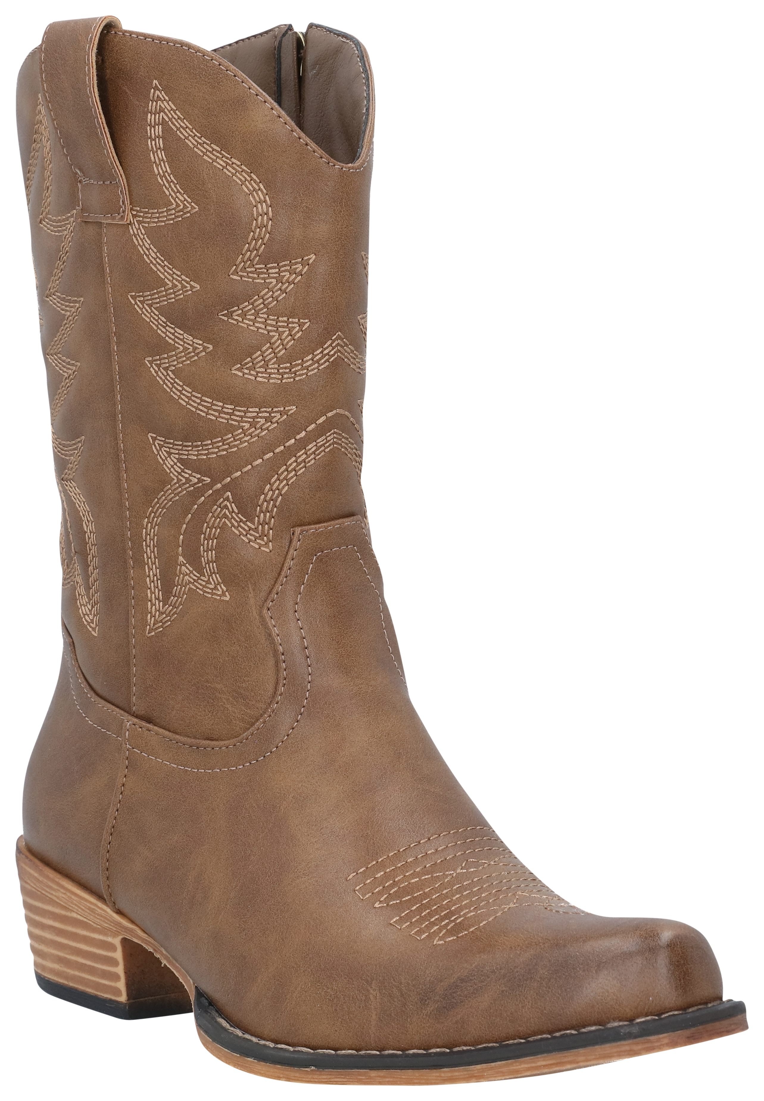Image of Natural Reflections Conway Side-Zip Western Boots - Mocha
