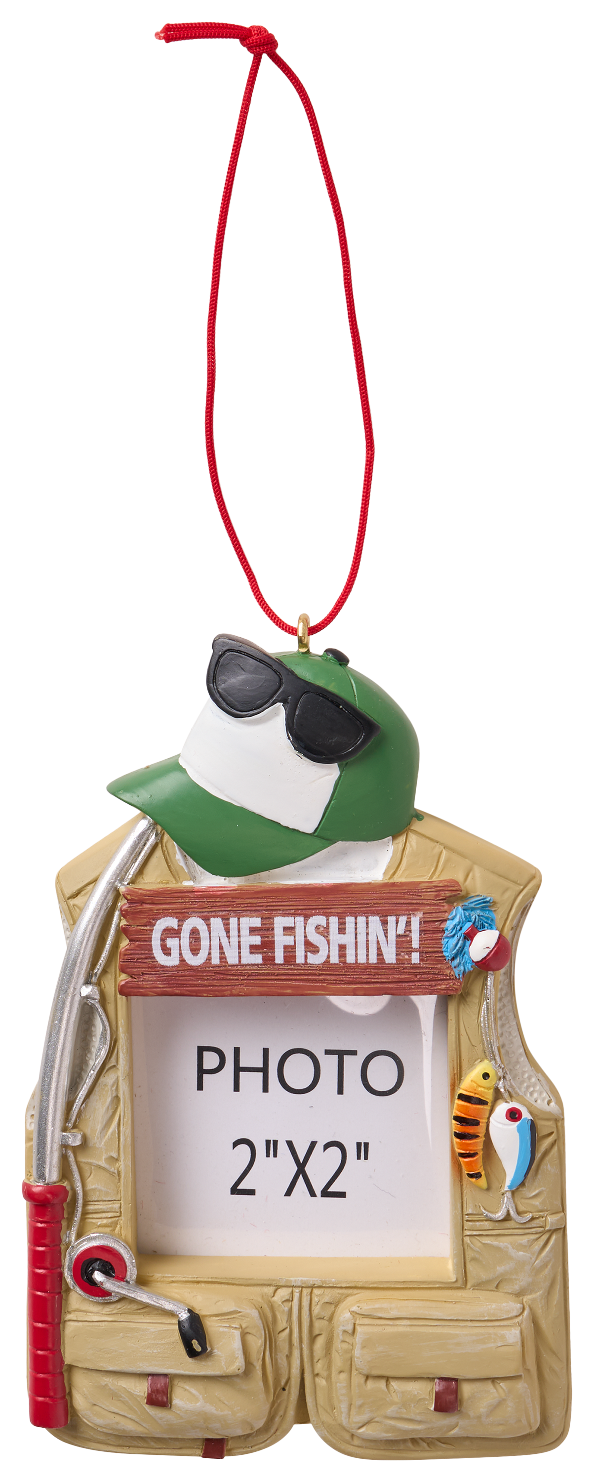 BASS PRO SHOPS Fishing Vest Picture Frame Ornament