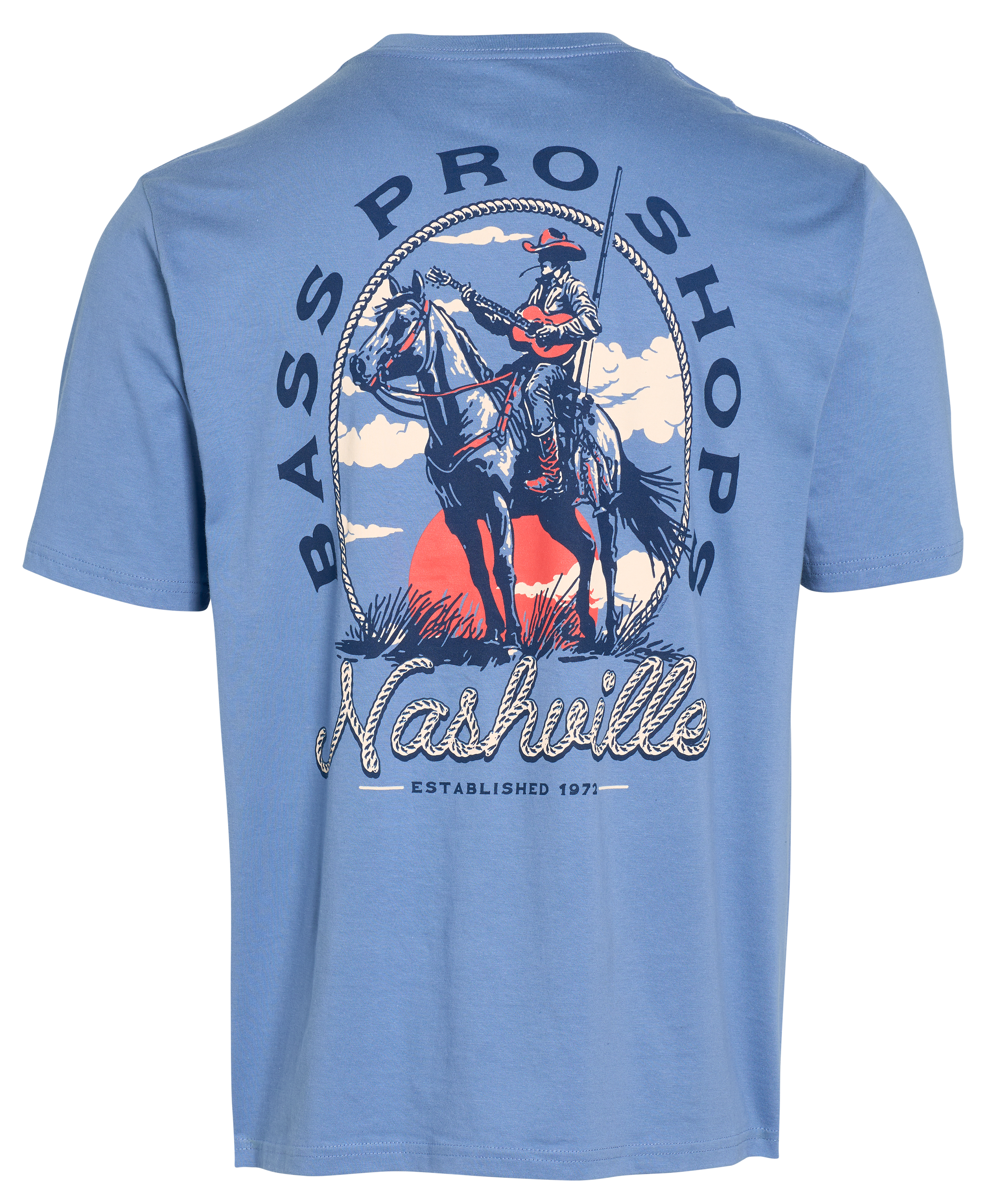 Image of Bass Pro Shops Nashville Tennessee Cowboy Angler Short-Sleeve T-Shirt - Infinity