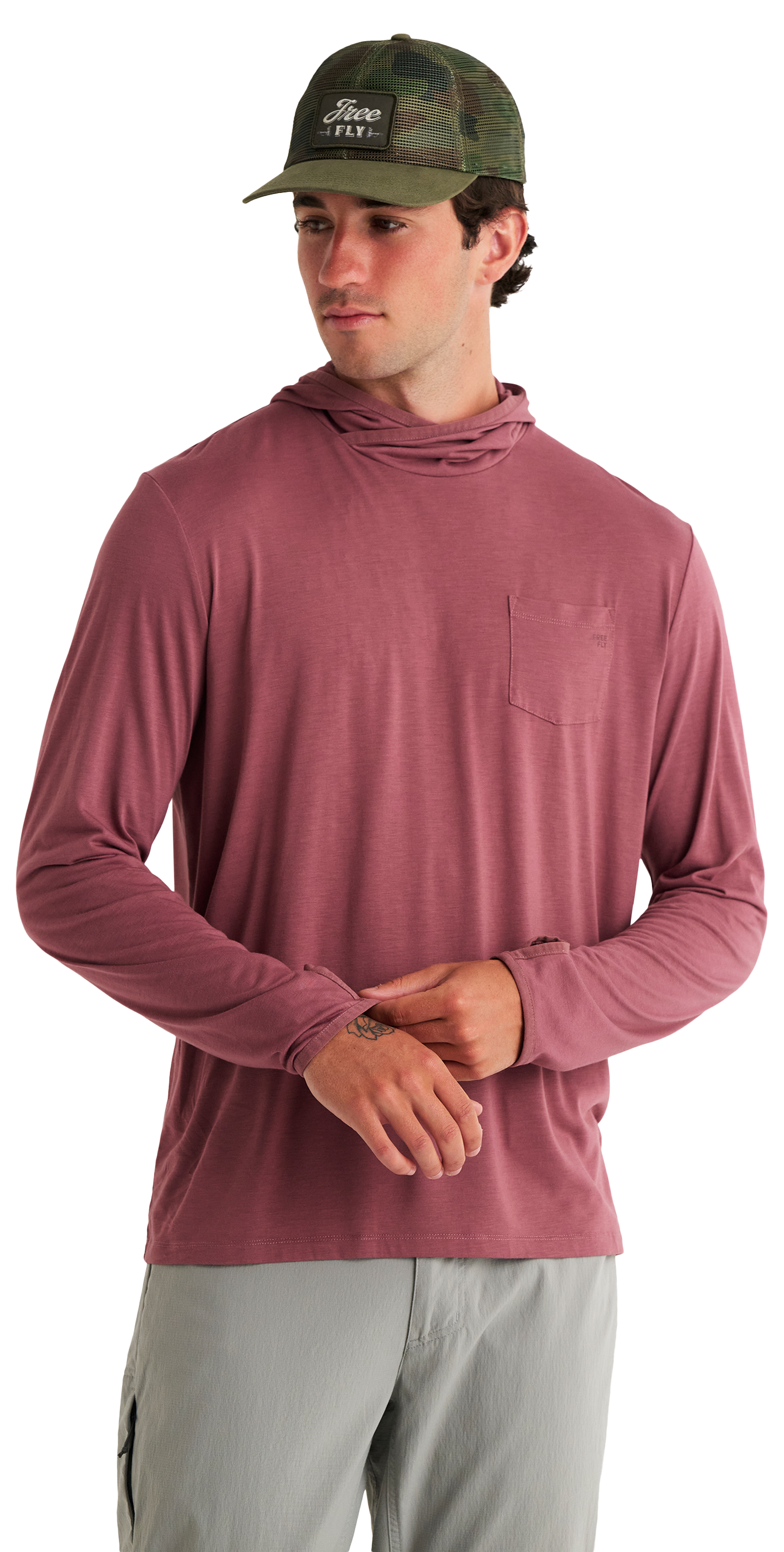 Image of Free Fly Bamboo Lightweight Hoodie - Plum