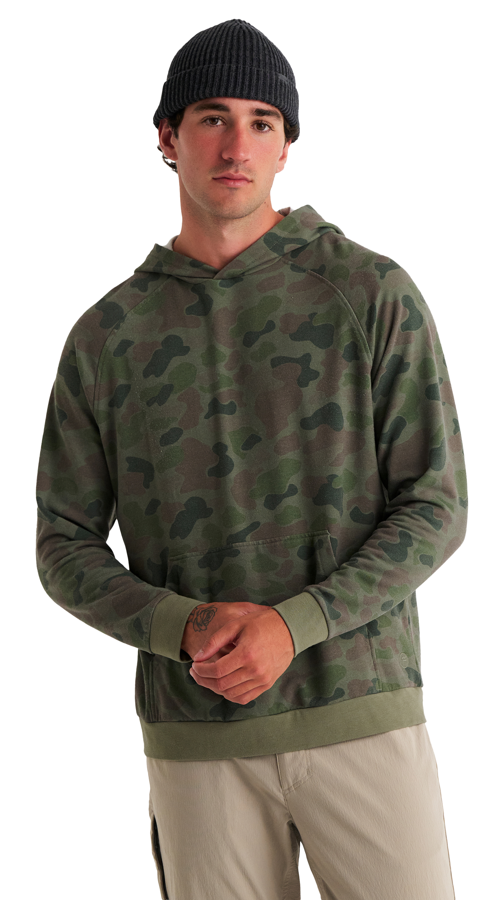 Free Fly Bamboo Lightweight Fleece Hoodie - Camo Oil Green