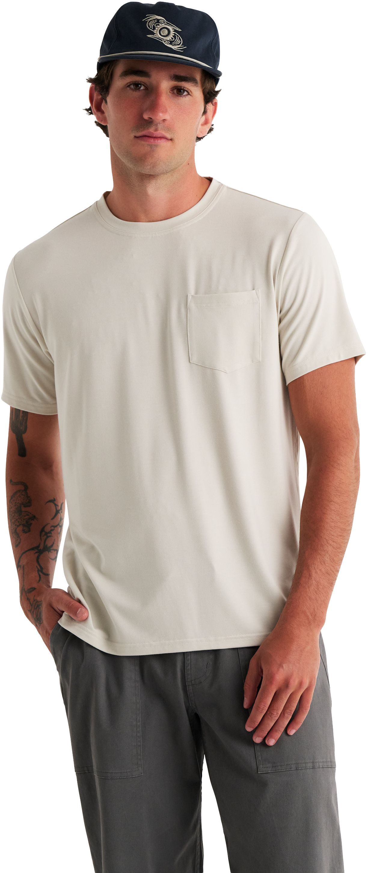 Image of Free Fly Bamboo Flex Pocket Short-Sleeve T-Shirt - Birch