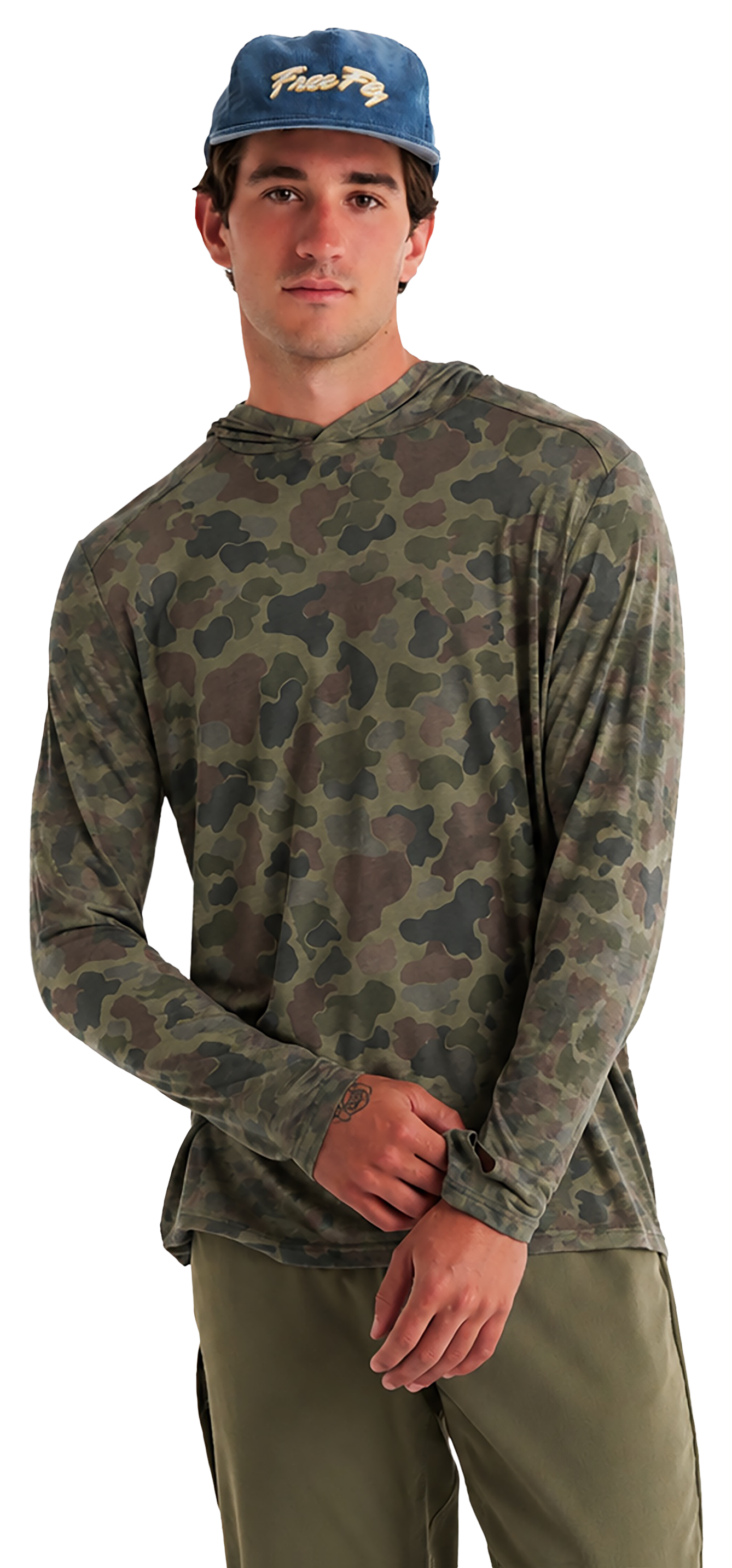 Image of Free Fly Bamboo Shade Hoodie - Camp Oil Green