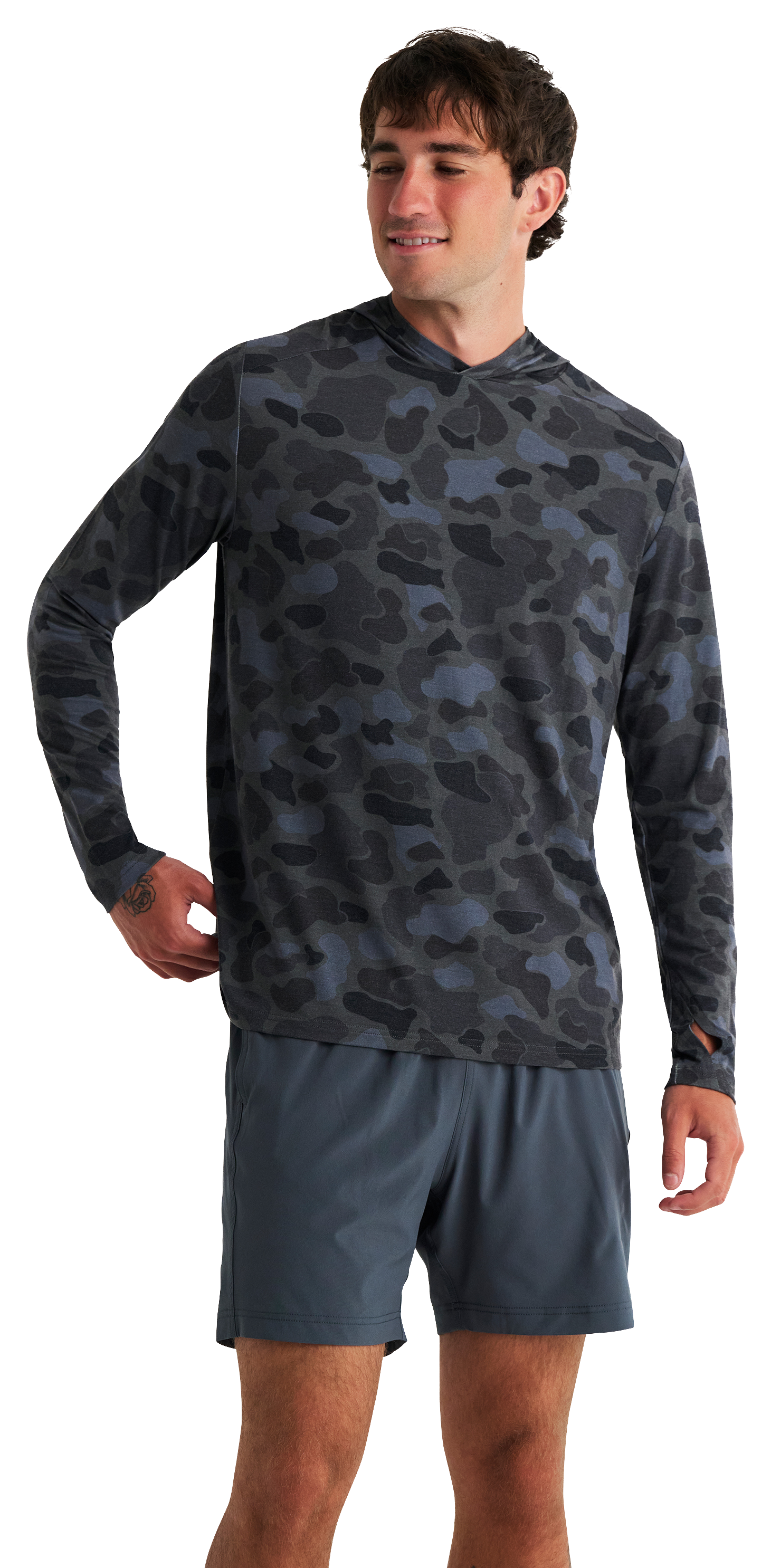 Image of Free Fly Bamboo Shade Hoodie - Camo Black