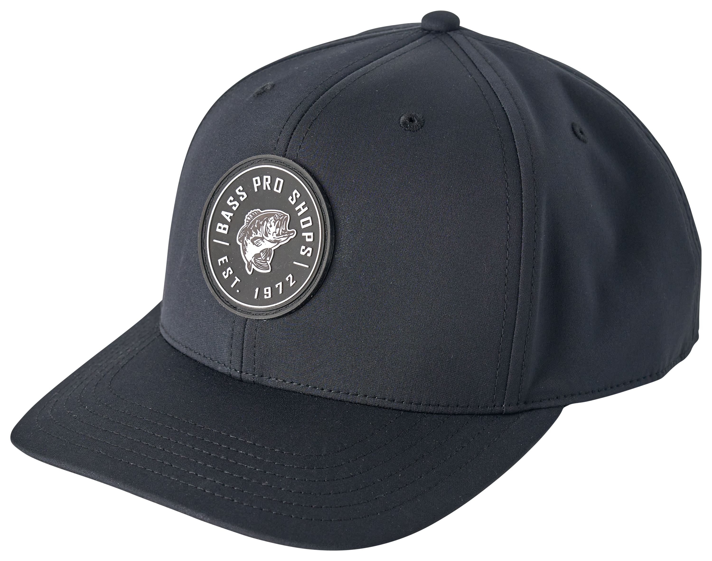Image of Bass Pro Shops Silicone Patch Performance Snapback Cap - Black