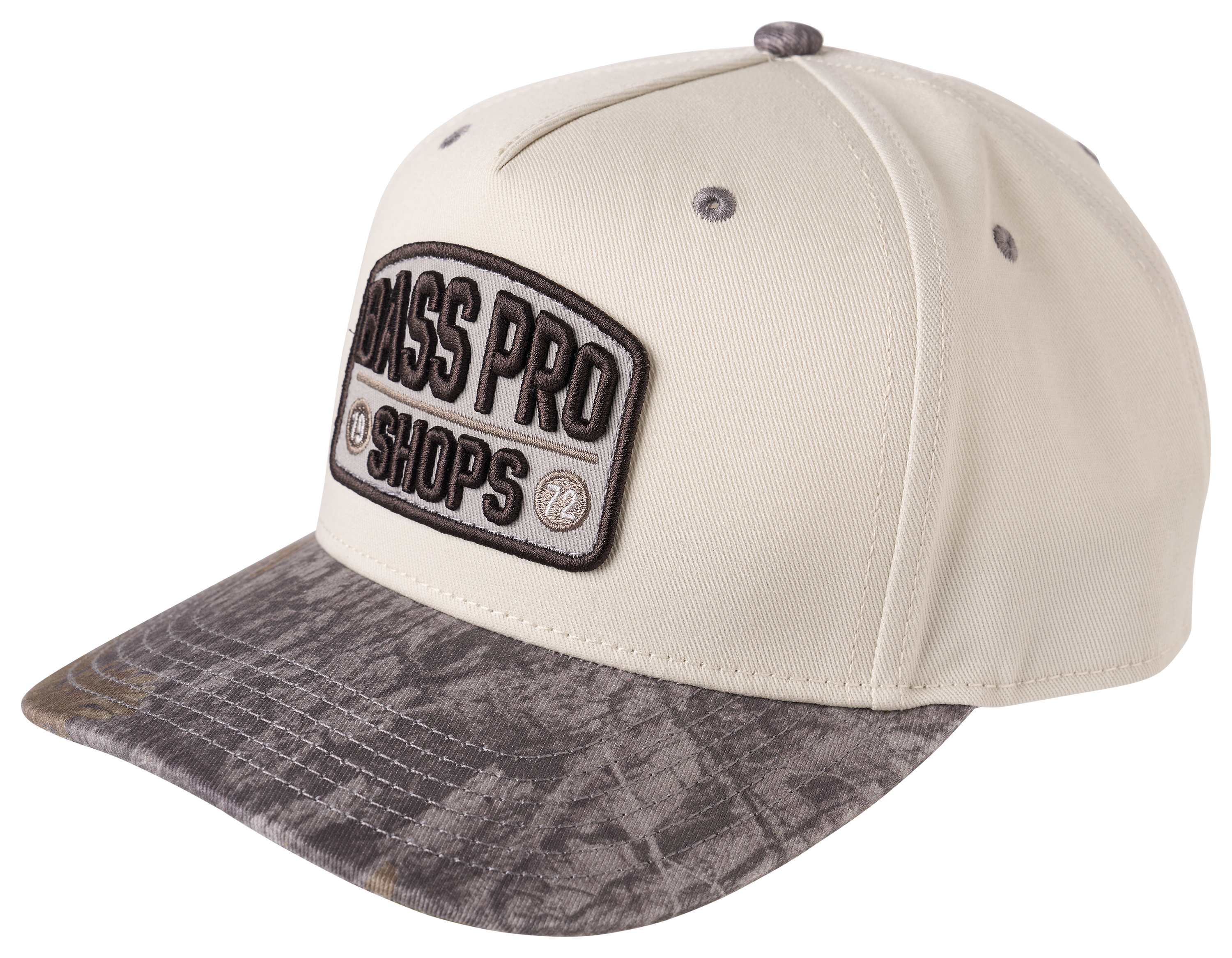 Image of Bass Pro Shops Heritage Snapback Cap - Stone/Tree Camo