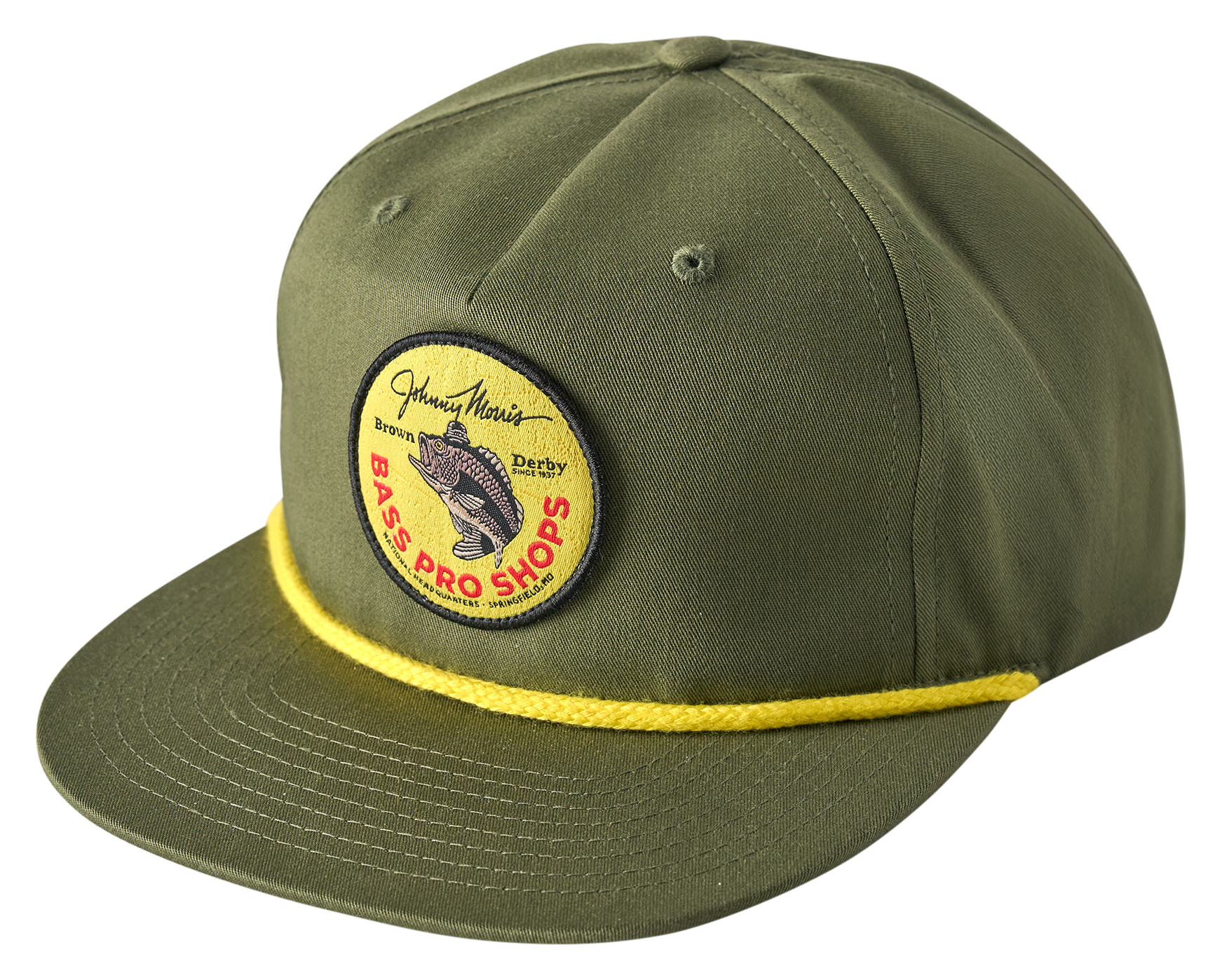 Image of Bass Pro Shops Brown Derby Patch Rope Snapback Cap