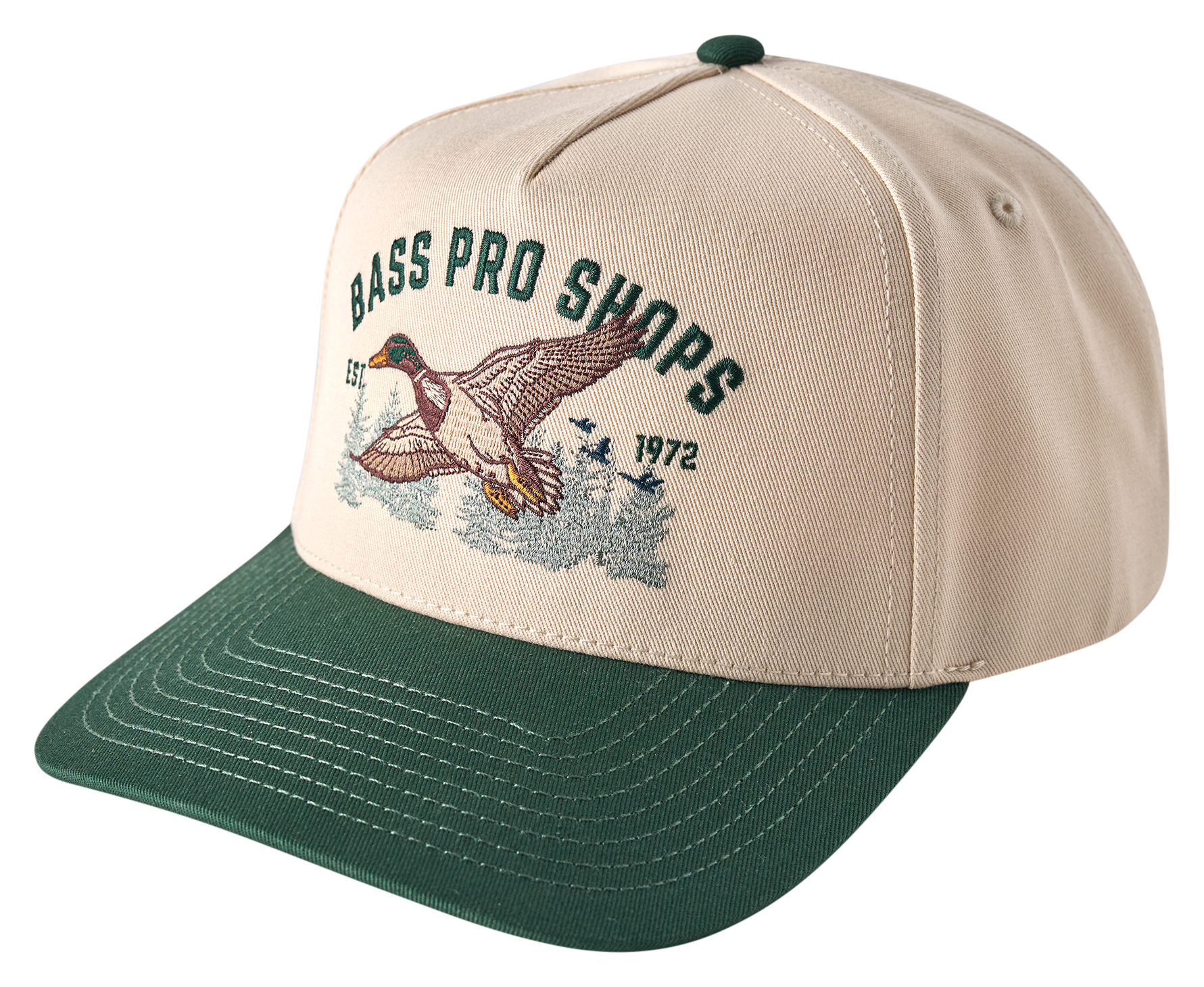 Image of Bass Pro Shops Embroidered Logo Mallard Graphic Adjustable Cap