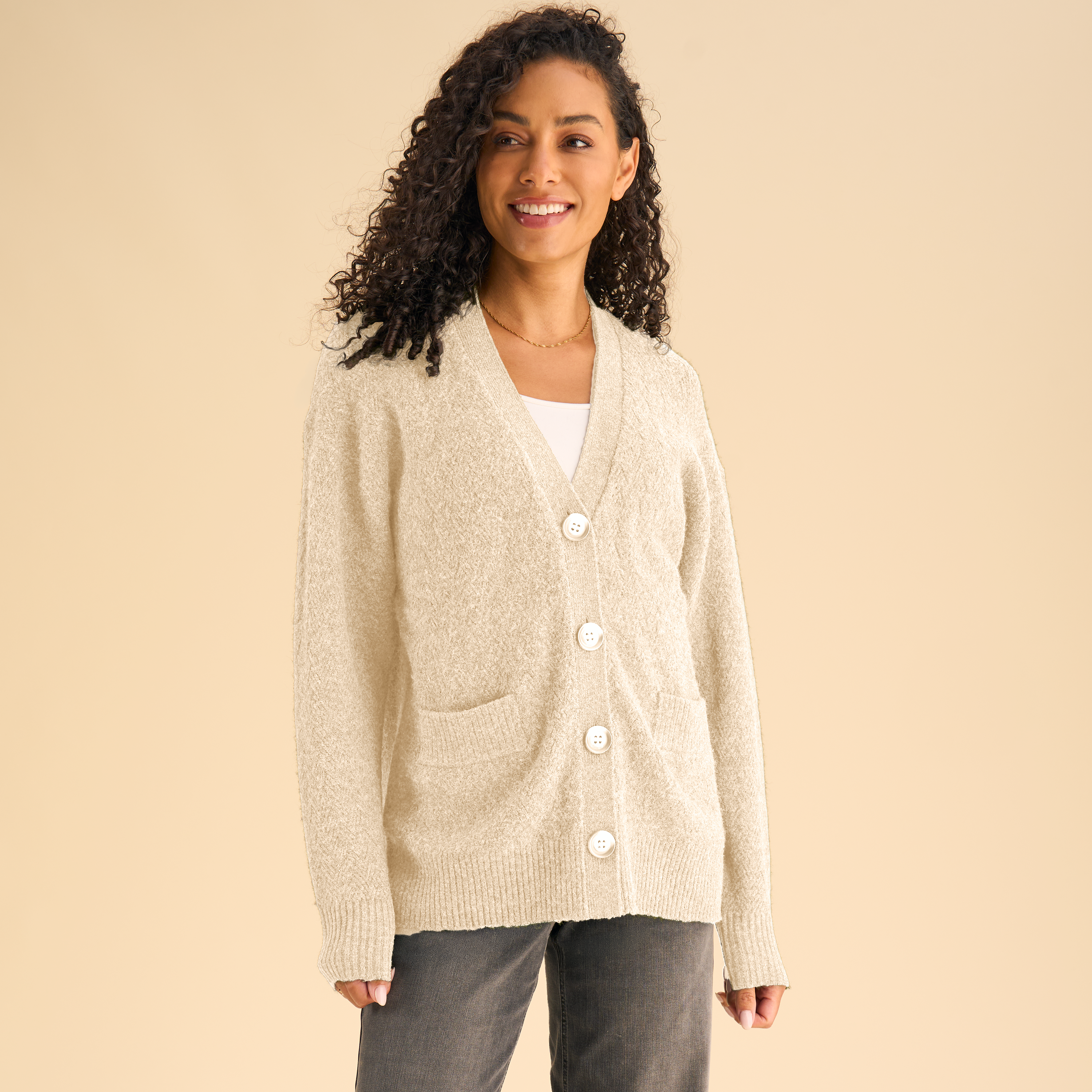 Natural Reflections Natural Reflections Campwell Cardigan - Egret - $49.99 at Bass Pro Shops