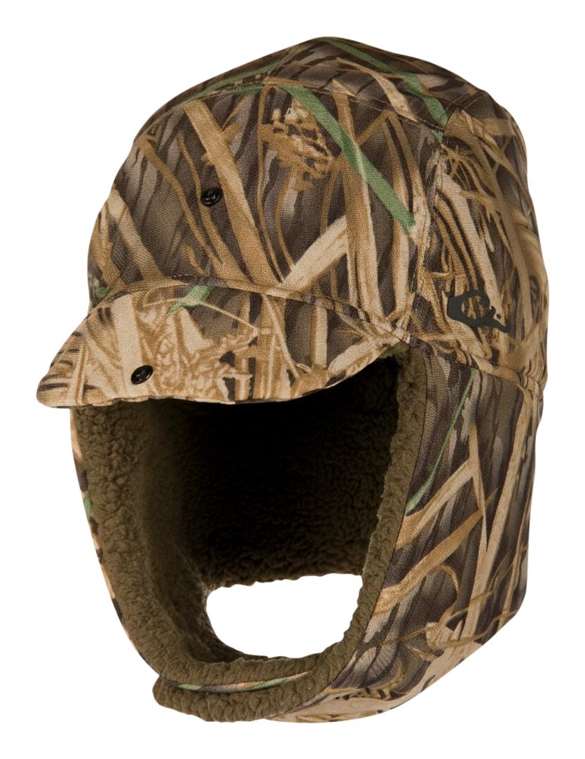 Image of Drake Waterfowl LST BMF Bomber Hat with Primaloft - Mossy Oak Shadow Grass