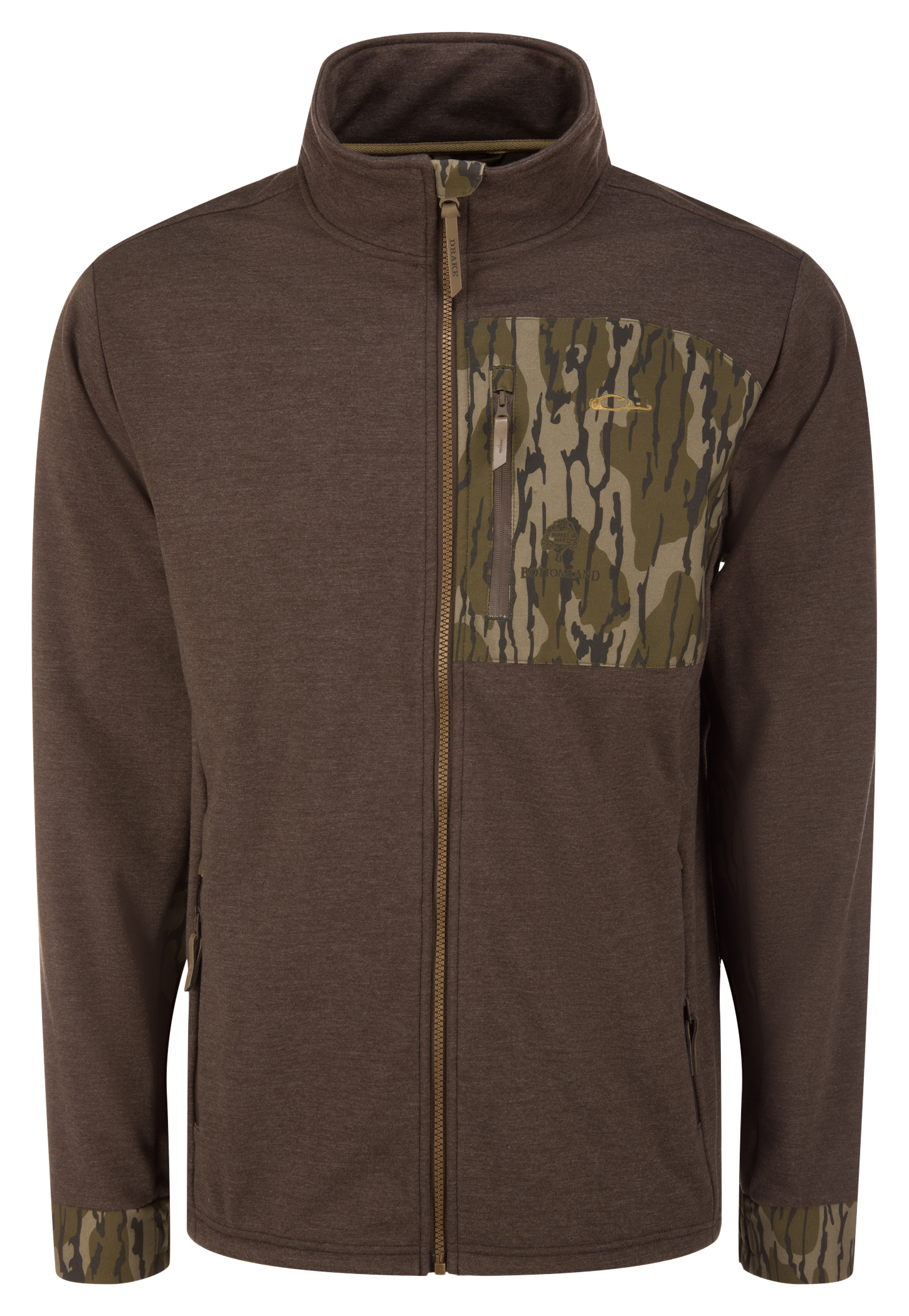 Image of Drake Waterfowl Heritage Hybrid Windproof Jacket - Mossy Oak Bottomland