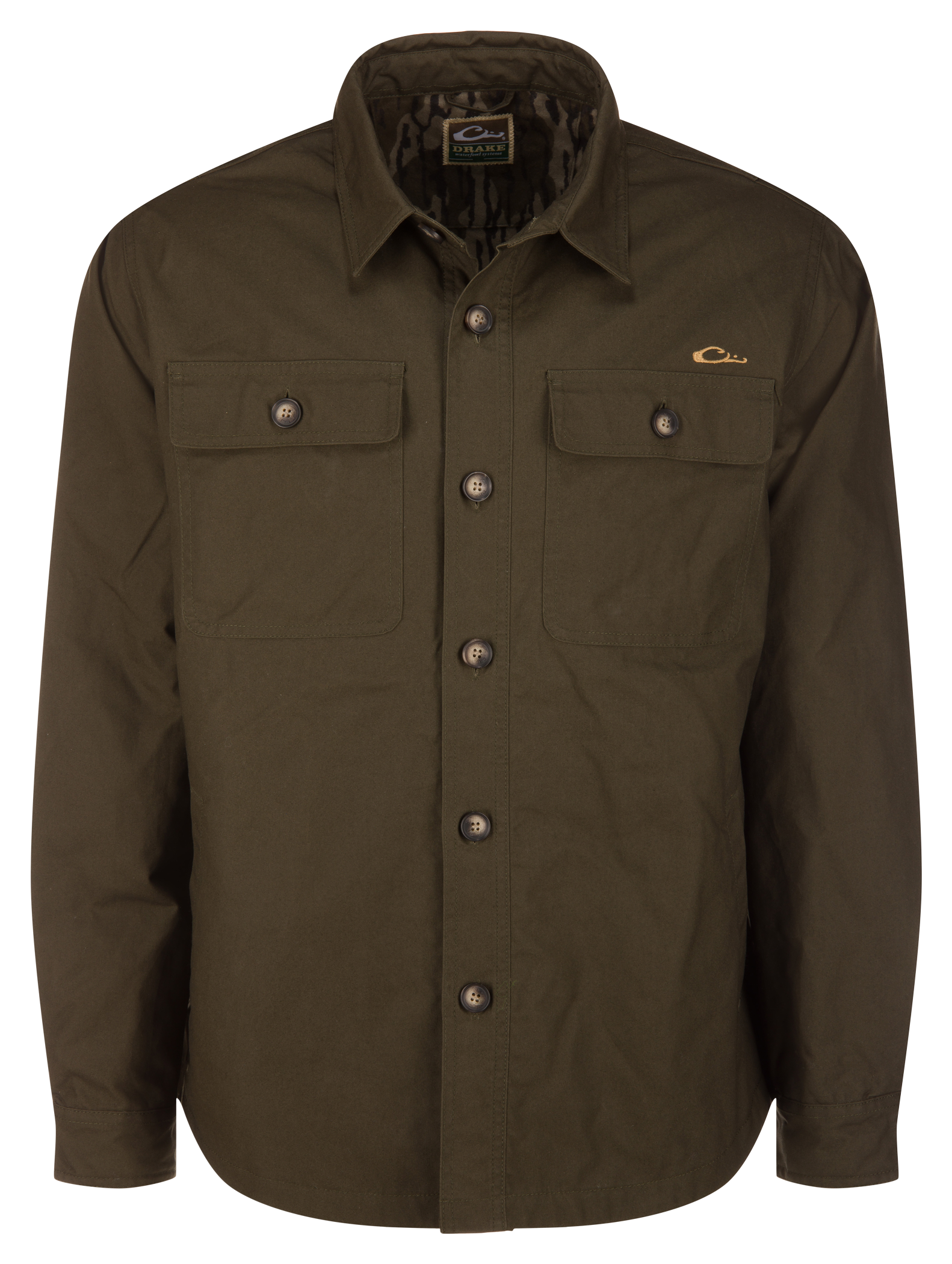 Image of Drake Waterfowl MST Dry Waxed Cotton Shirt Jacket - Olive