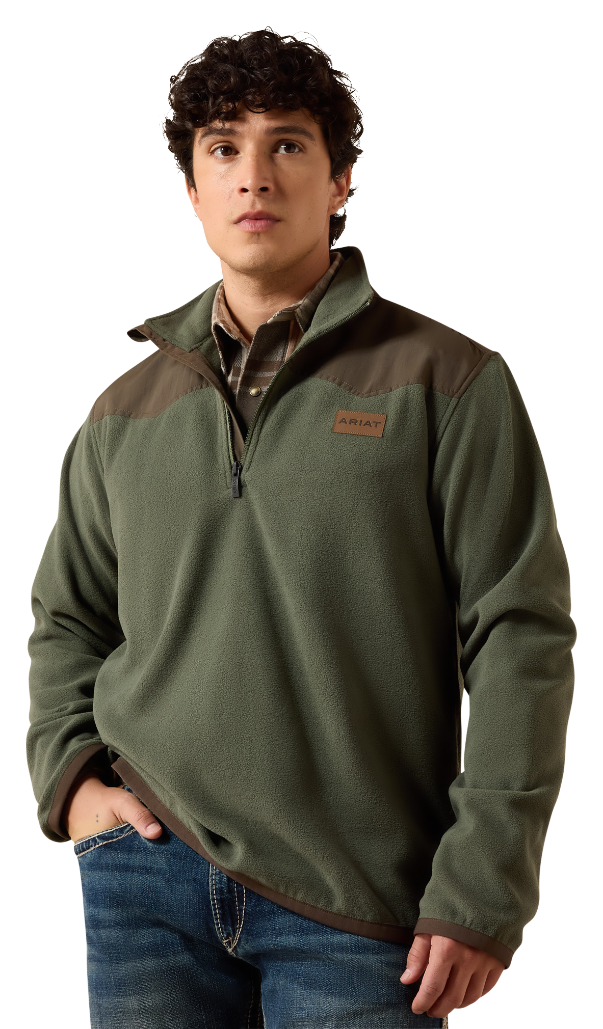 Ariat Basis Quarter-Zip Fleece Sweater - Thyme Desert