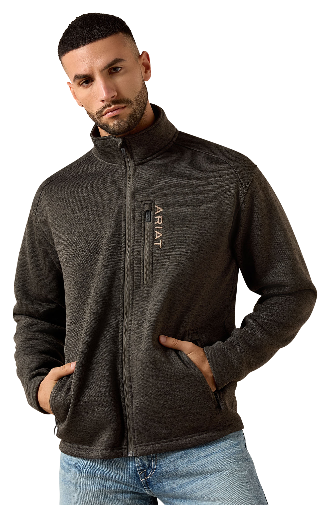 Image of Ariat Caldwell Full-Zip Sweater - Beluga