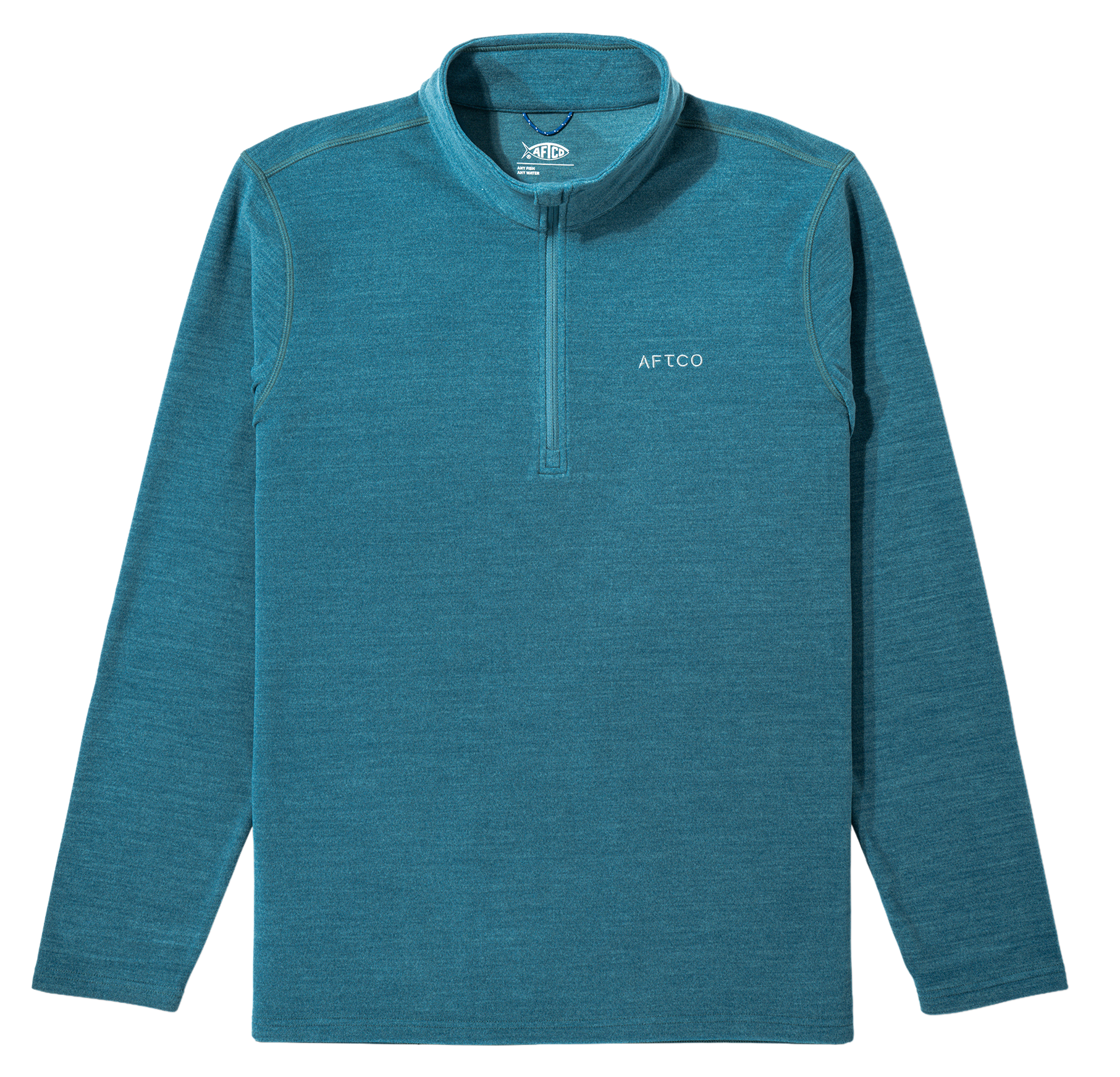 Image of AFTCO Coastal Layer Quarter-Zip Pullover - Gulf Coast Heather
