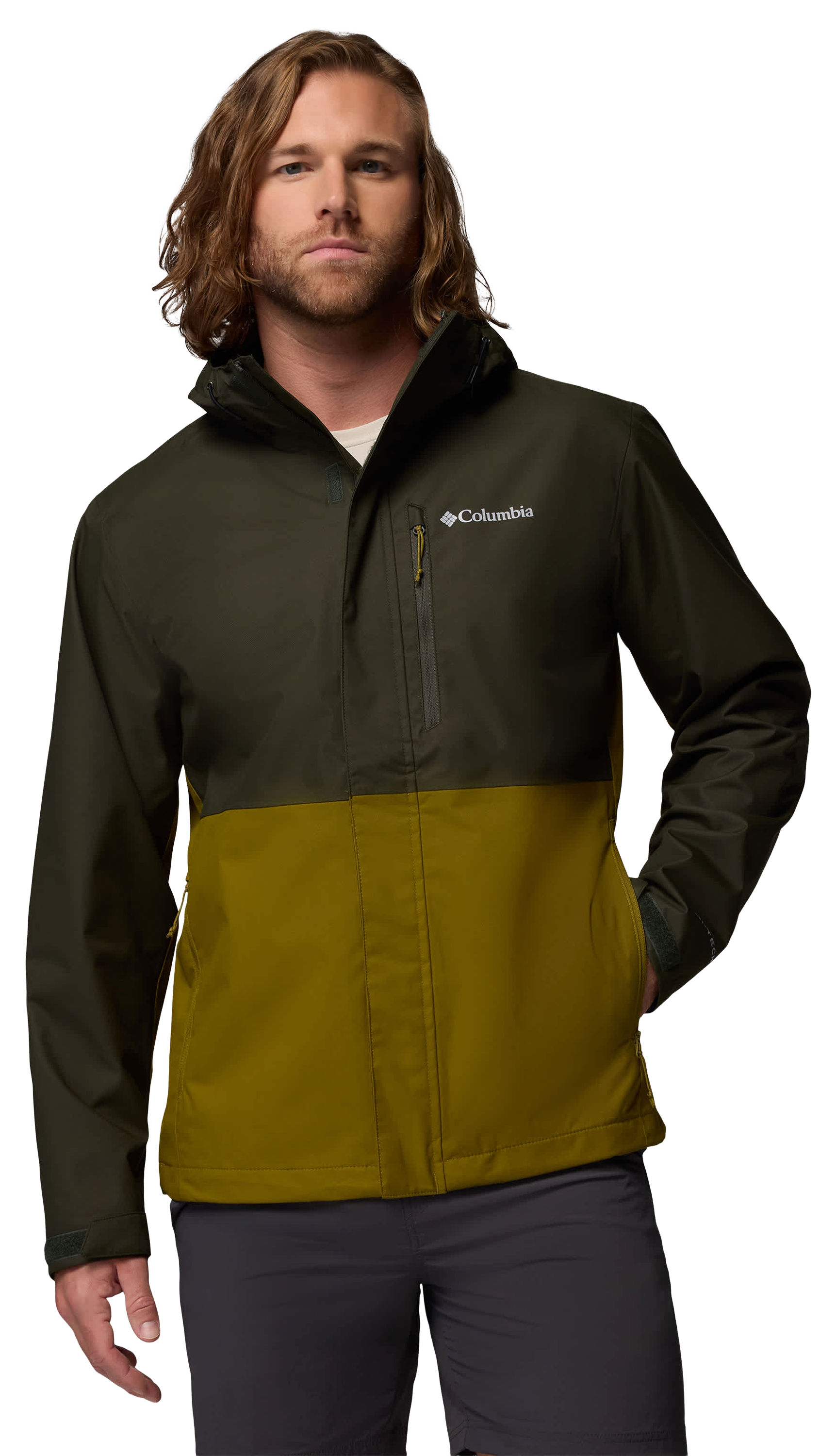 Image of Columbia Hikebound II Rain Jacket - Greenscape/Mossy Green