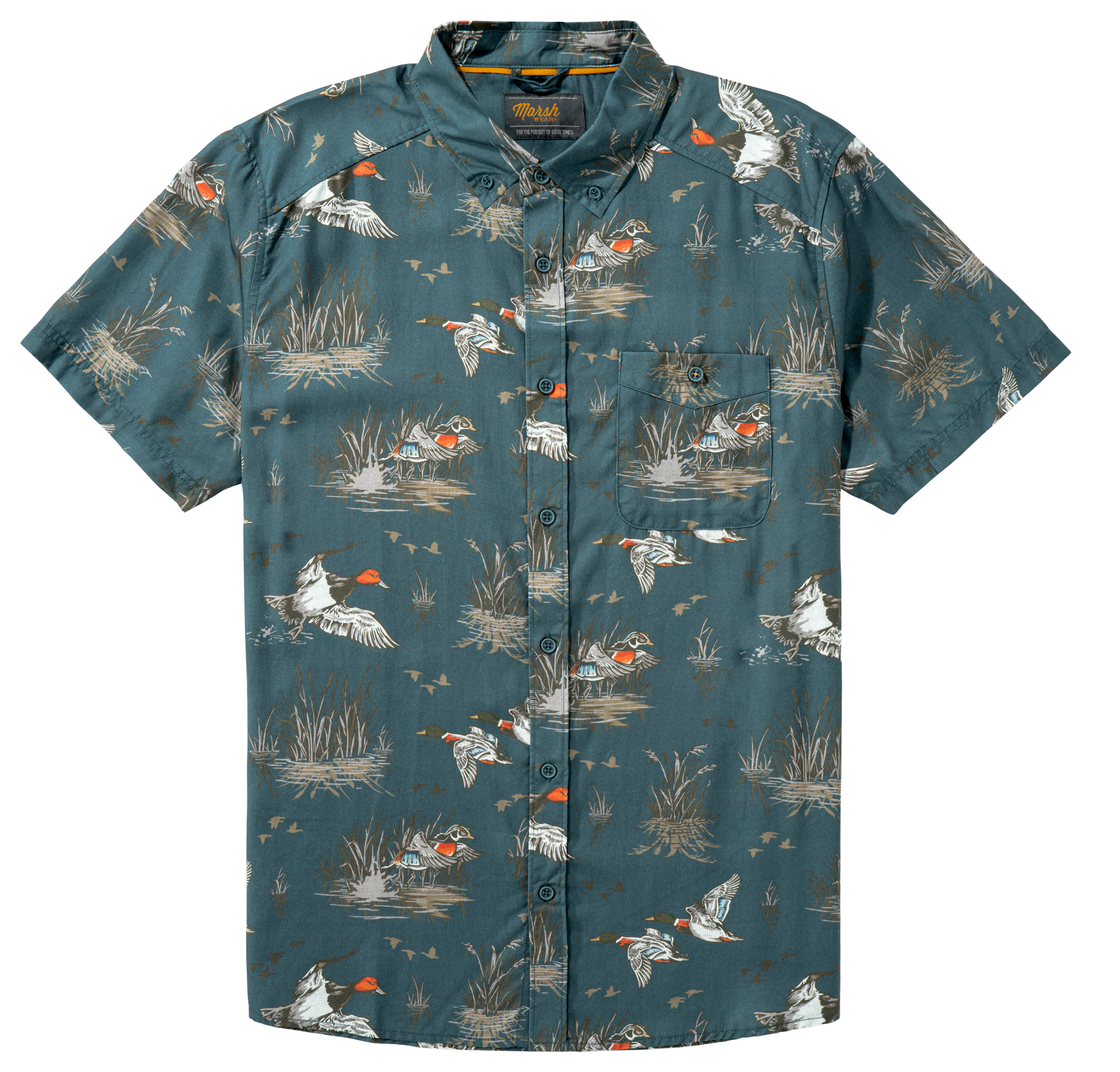 Image of Marsh Wear Hagood Pocket Short-Sleeve Shirt - Goblin Blue