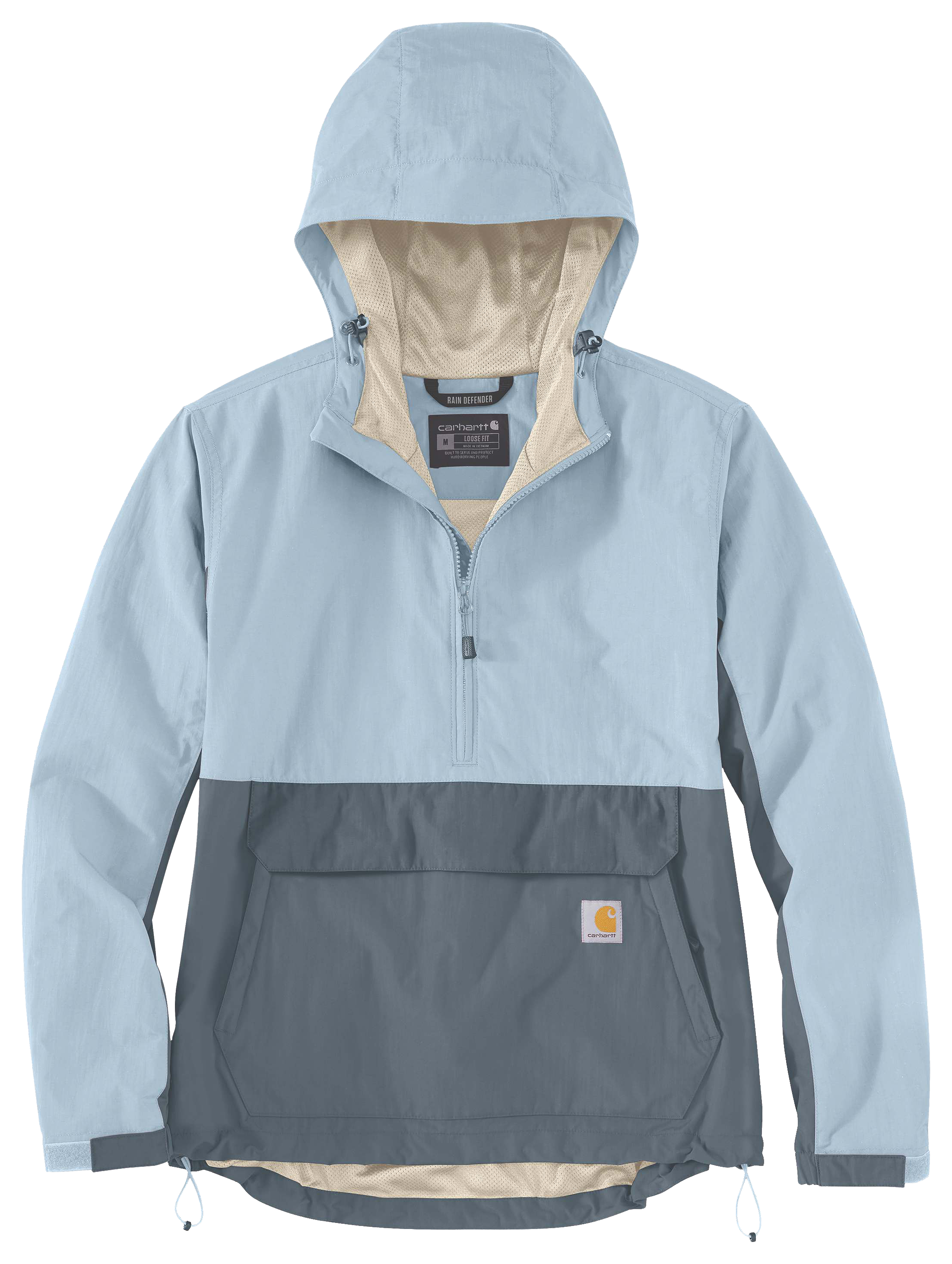 Image of Carhartt Rain Defender Loose-Fit Lightweight Packable Anorak - Iron Blue