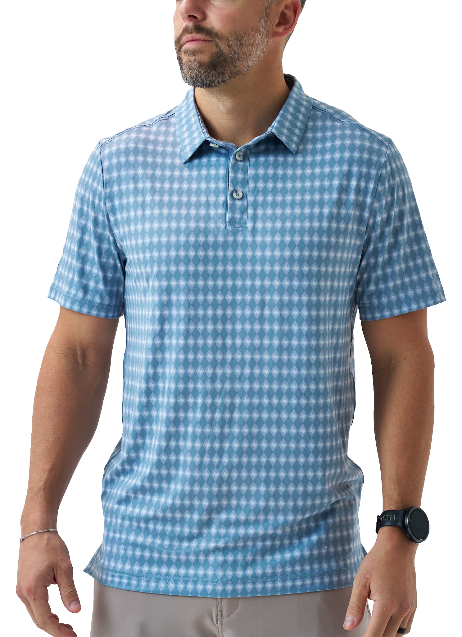 Image of BURLEBO Performance Short-Sleeve Polo - Texas Diamond - L