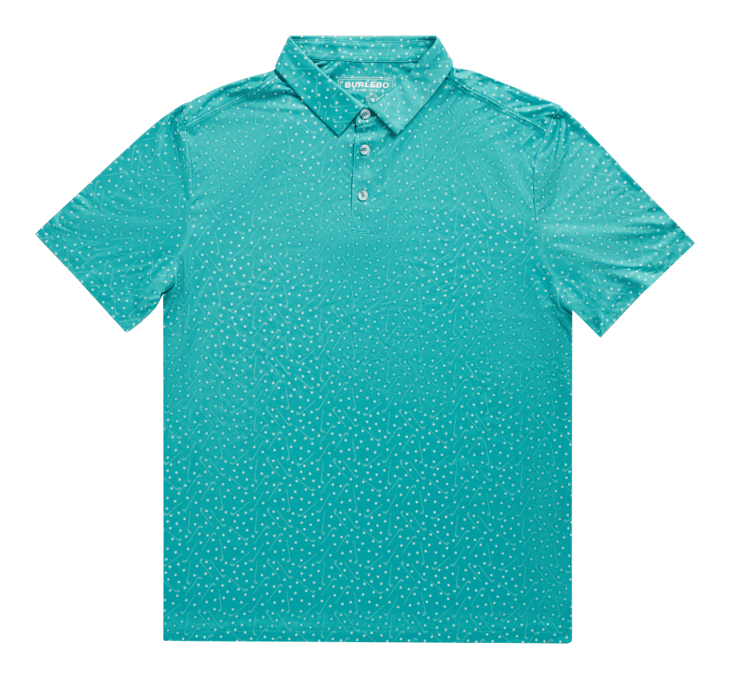 Image of BURLEBO Performance Short-Sleeve Polo - Par Tee/Blue