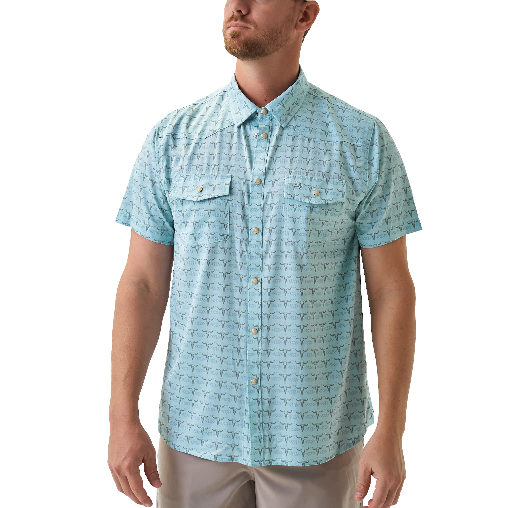 Image of BURLEBO Performance Western Short-Sleeve Button-Down Shirt - The Rancher