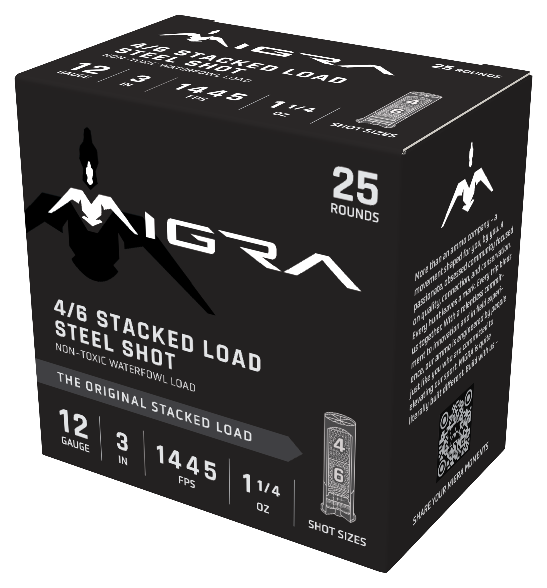 Image of "Migra Stack Load 12-Ga. 3"" 1-1/4 oz. Shotshells - *4/6 - 1445 - 250 Rounds"